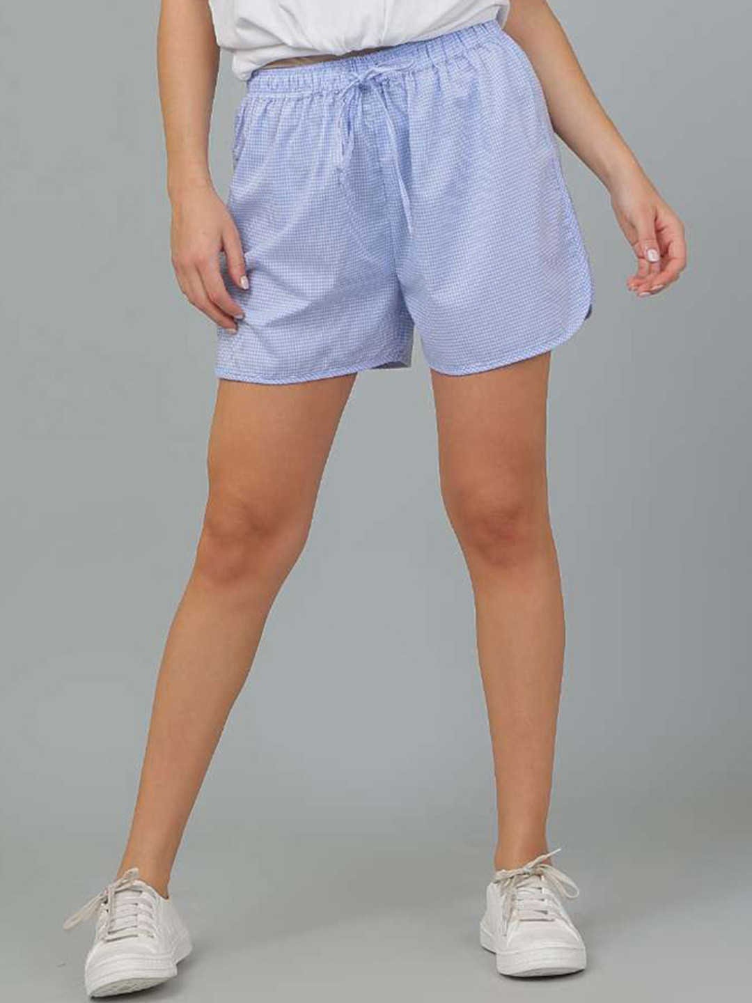 BREATHABLES Checked Cotton Loungewear Shorts