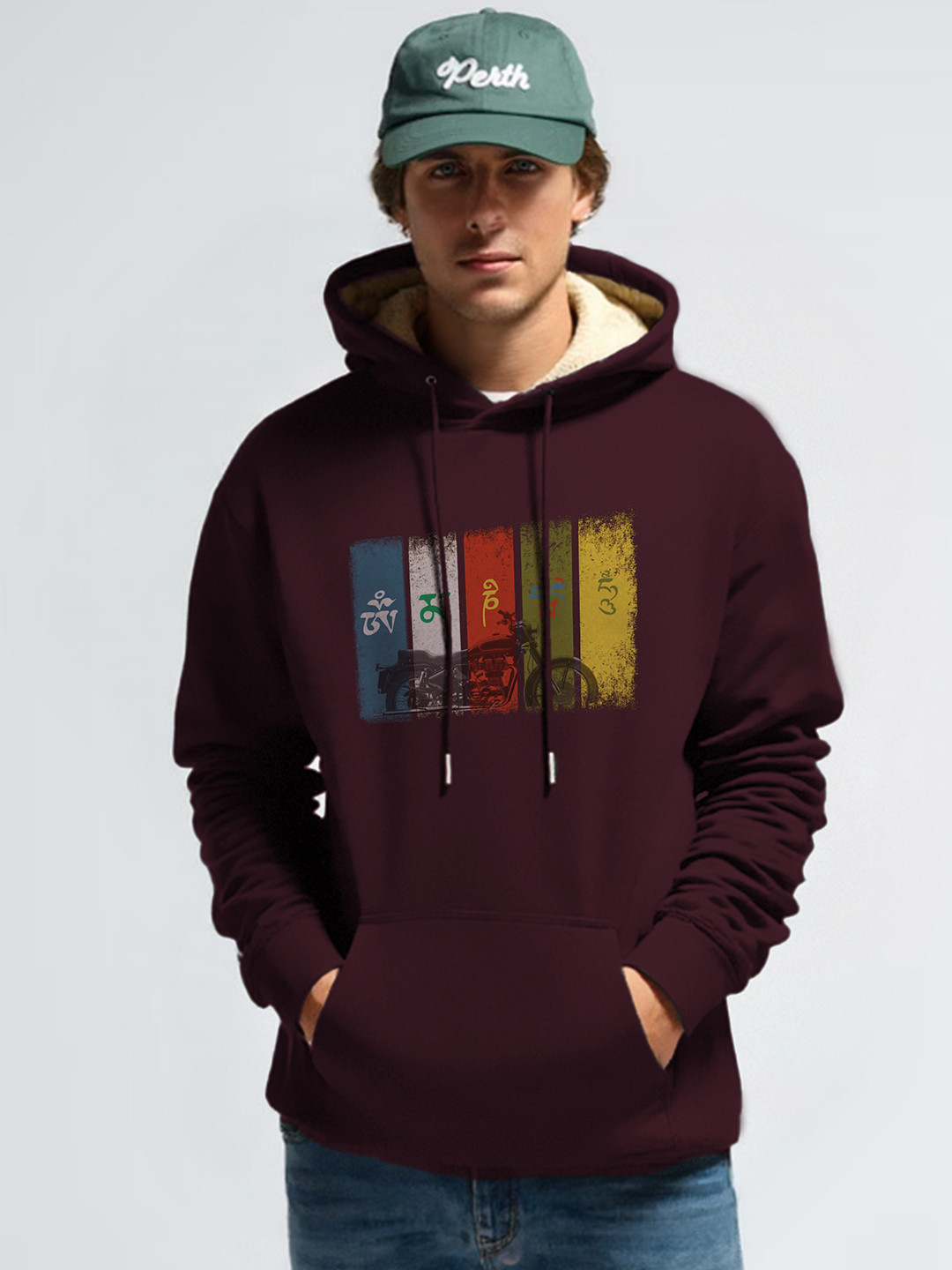 TOGS & TERRE Men Graphic Printed Full Sleeve Hooded Sweatshirt