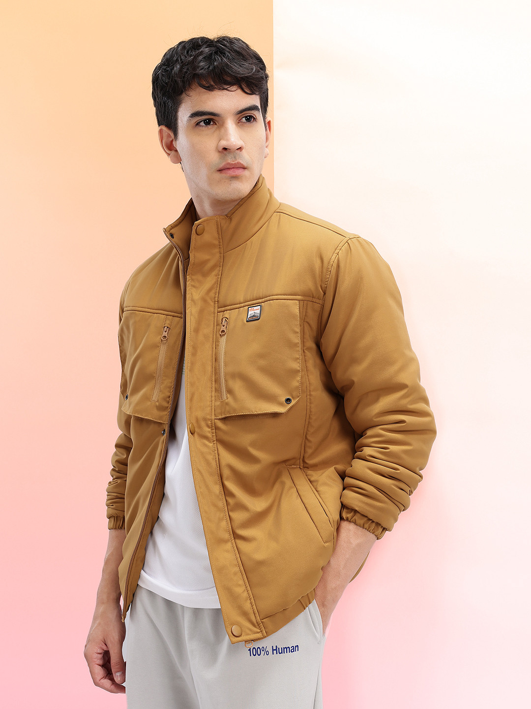 HRX by Hrithik Roshan Mock Collar Outdoor Bomber-Style Padded Jacket