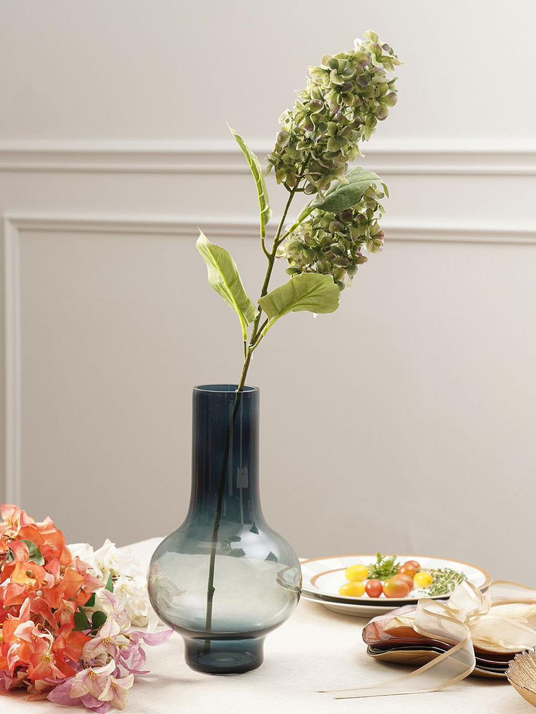 Pure Home and Living Green Artificial Hydrangea Paniculata Spray Non-Hanging Flower