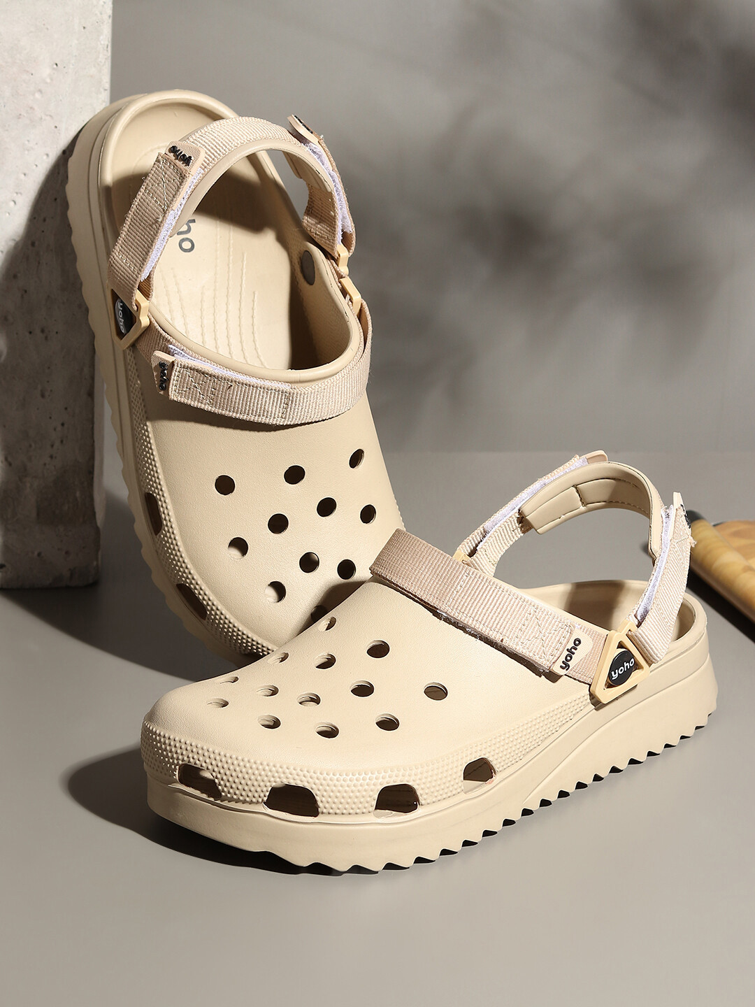 yoho Men Hacker 001 Jagged Anti-Skid Sole Adjustable Strap Footpharma Footbed Clog