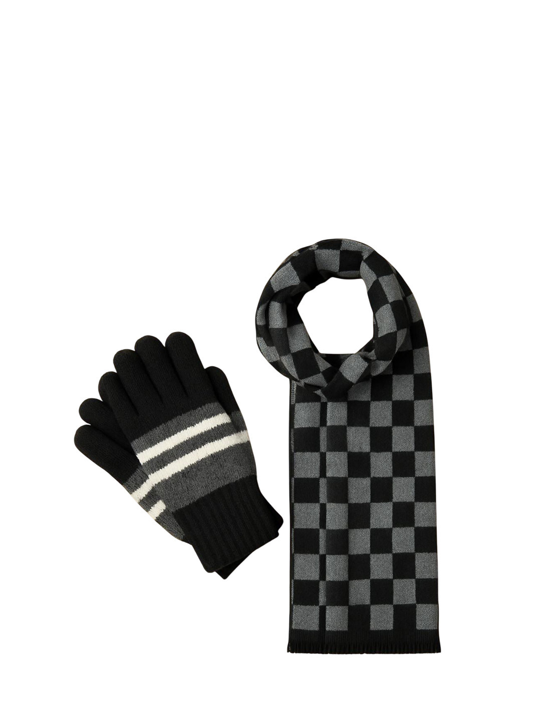 LOOM LEGACY Men Winter Wear Woollen Gloves With Muffler