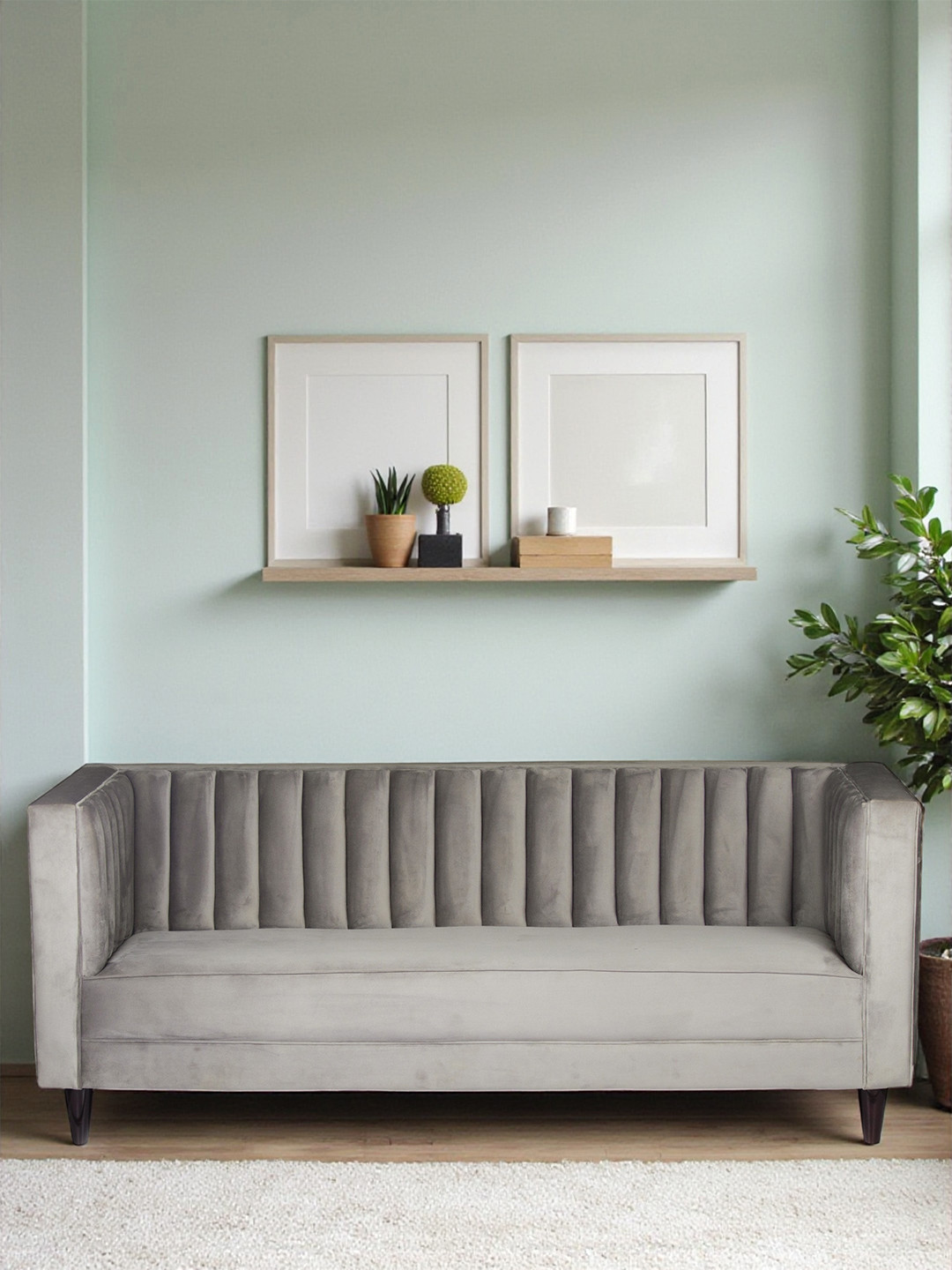 Ikiriya Camilla Pine Wood Contemporary Extra Dark Mahagony Finish 3 Seater Sofa