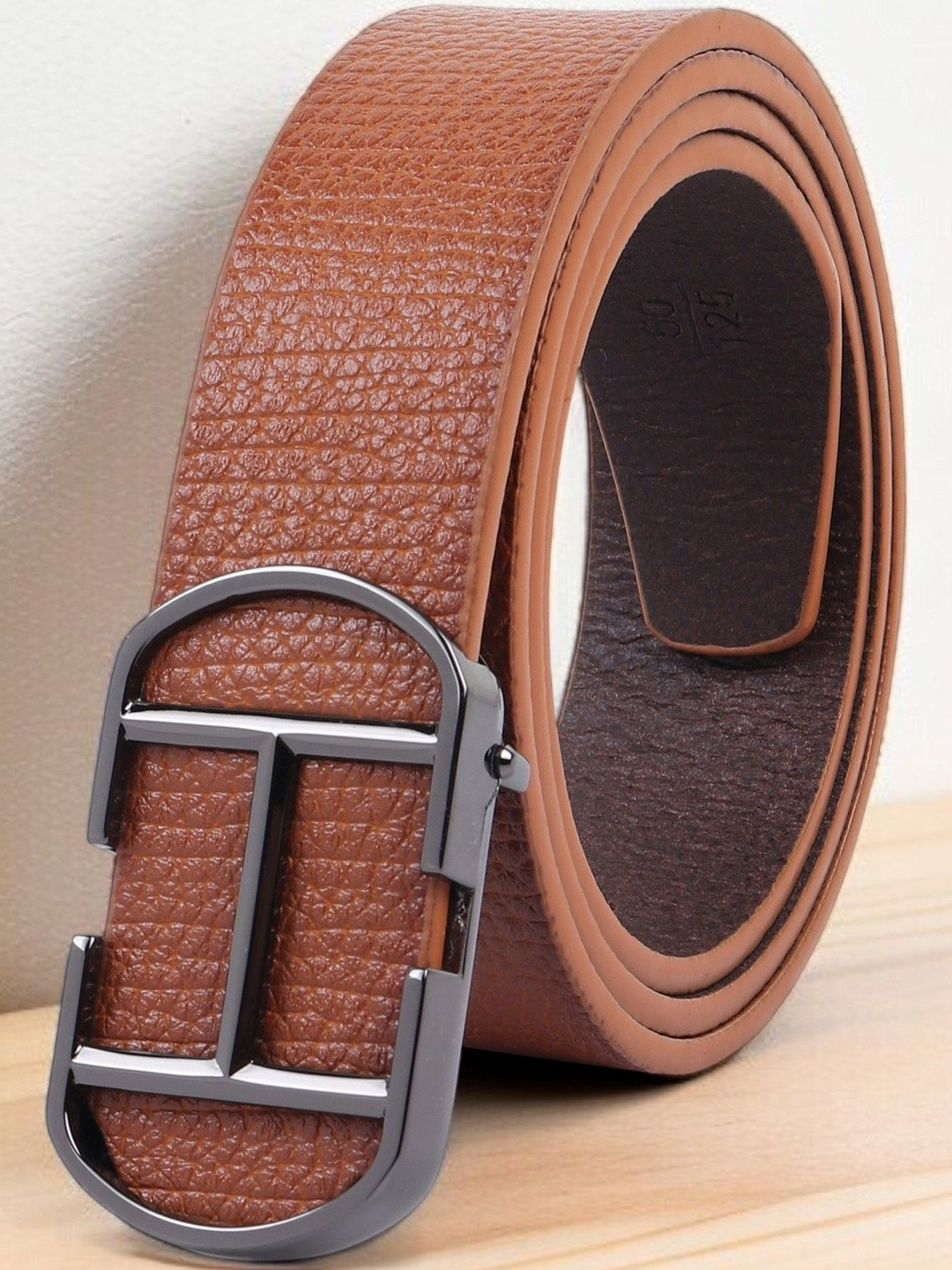 Roadster Men PU with Pin Buckle Slim Textured Regular Classic Style Belts