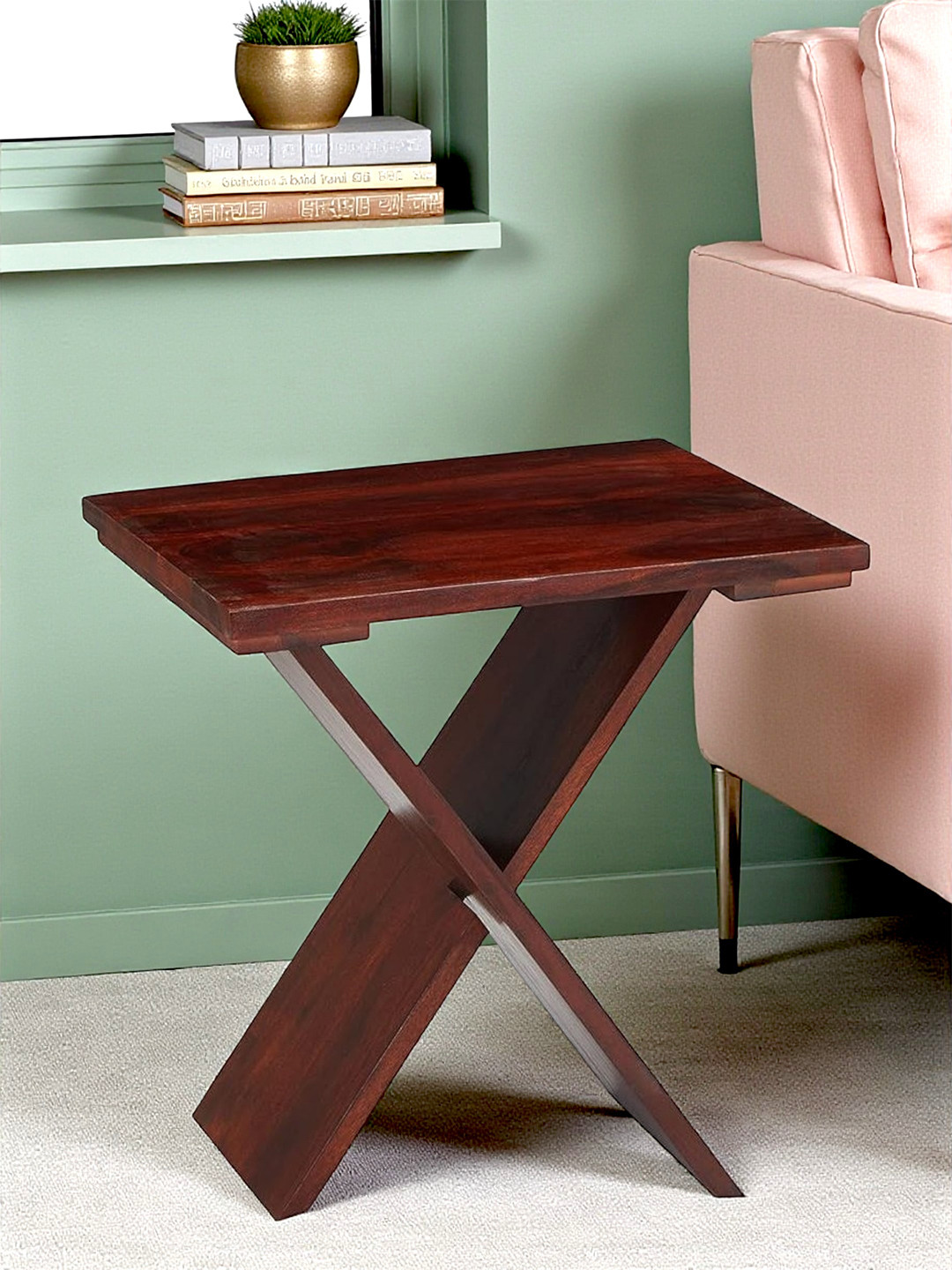 Ikiriya Sheesham Wood Tea Table / Corner Tables / Bedside Table In Honey Finish