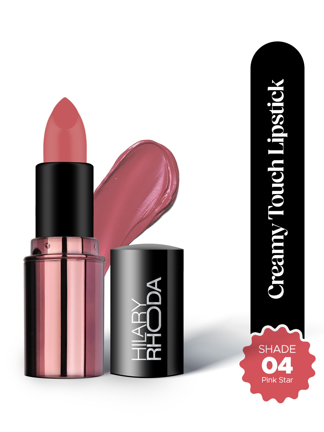 Hilary Rhoda  Long Lasting Creamy Touch Lipstick- 4 g - Pink Star 04