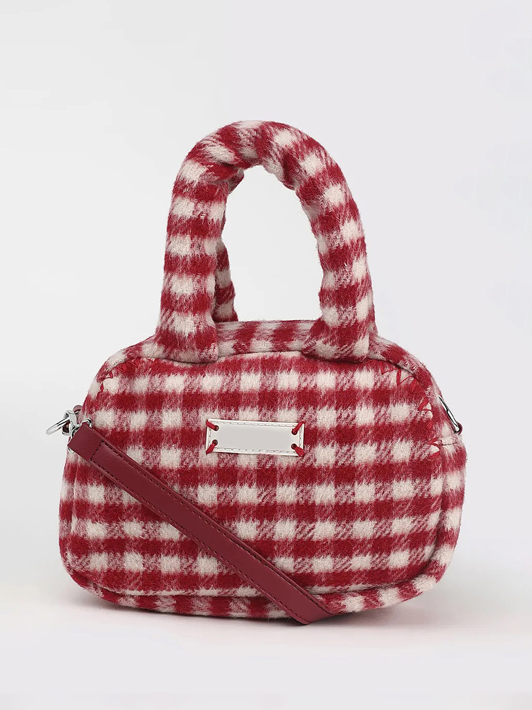 LULU & SKY Self Design Canvas Structured Handheld Bag