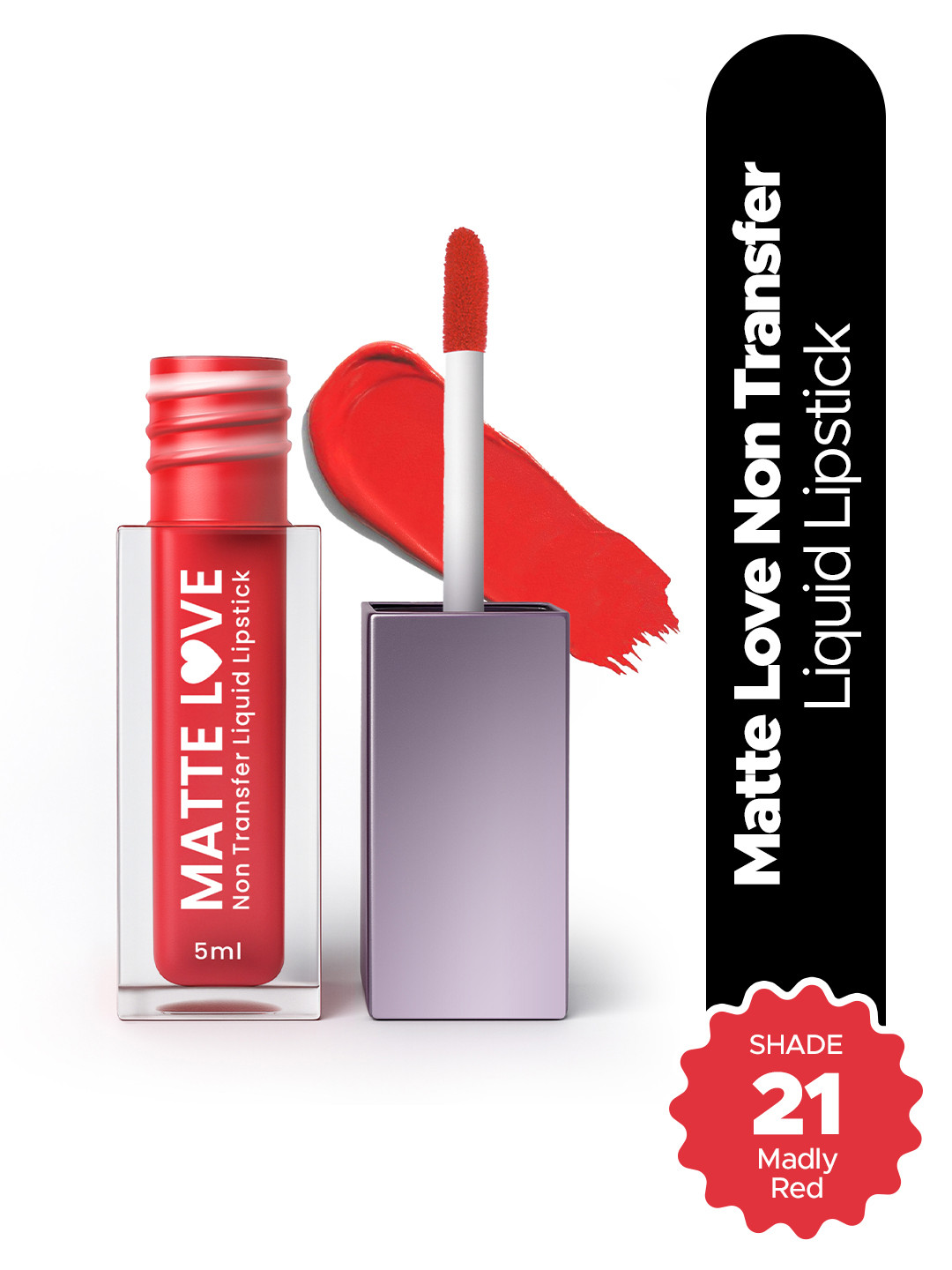 Hilary Rhoda Matte Love Non-Transfer Water-Proof Liquid Lipstick - 5ml - Madly Red 21