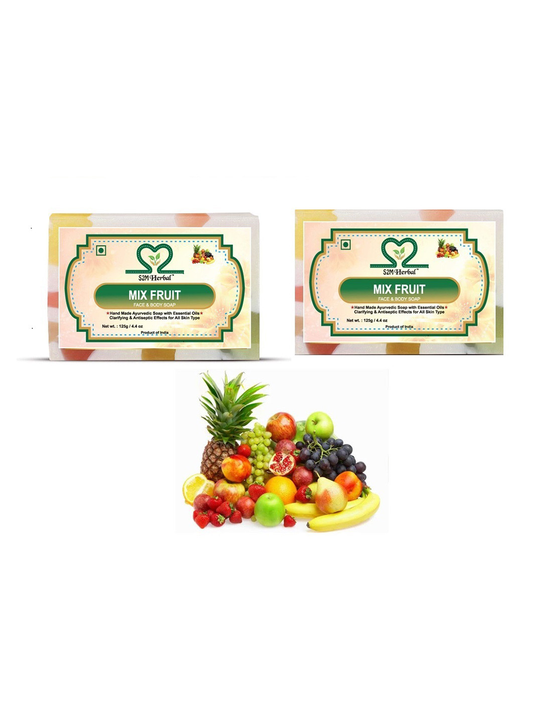 S2M Herbal Set Of 2 Mix Fruit Soap - 125 g Each