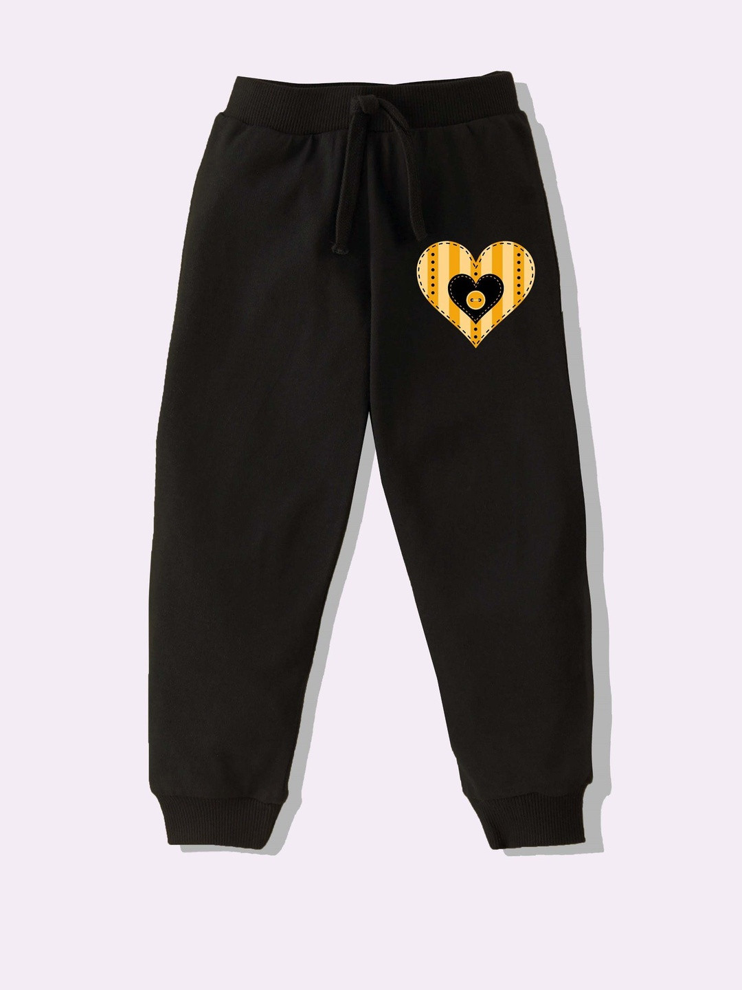 KAVEE Kids Boys Black Pure Terry Cotton Knit Joggers