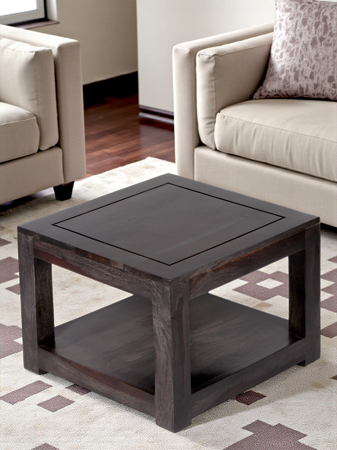Ikiriya Sheesham Wood Contemporary Coffee Table In Dark Mahagony Finish
