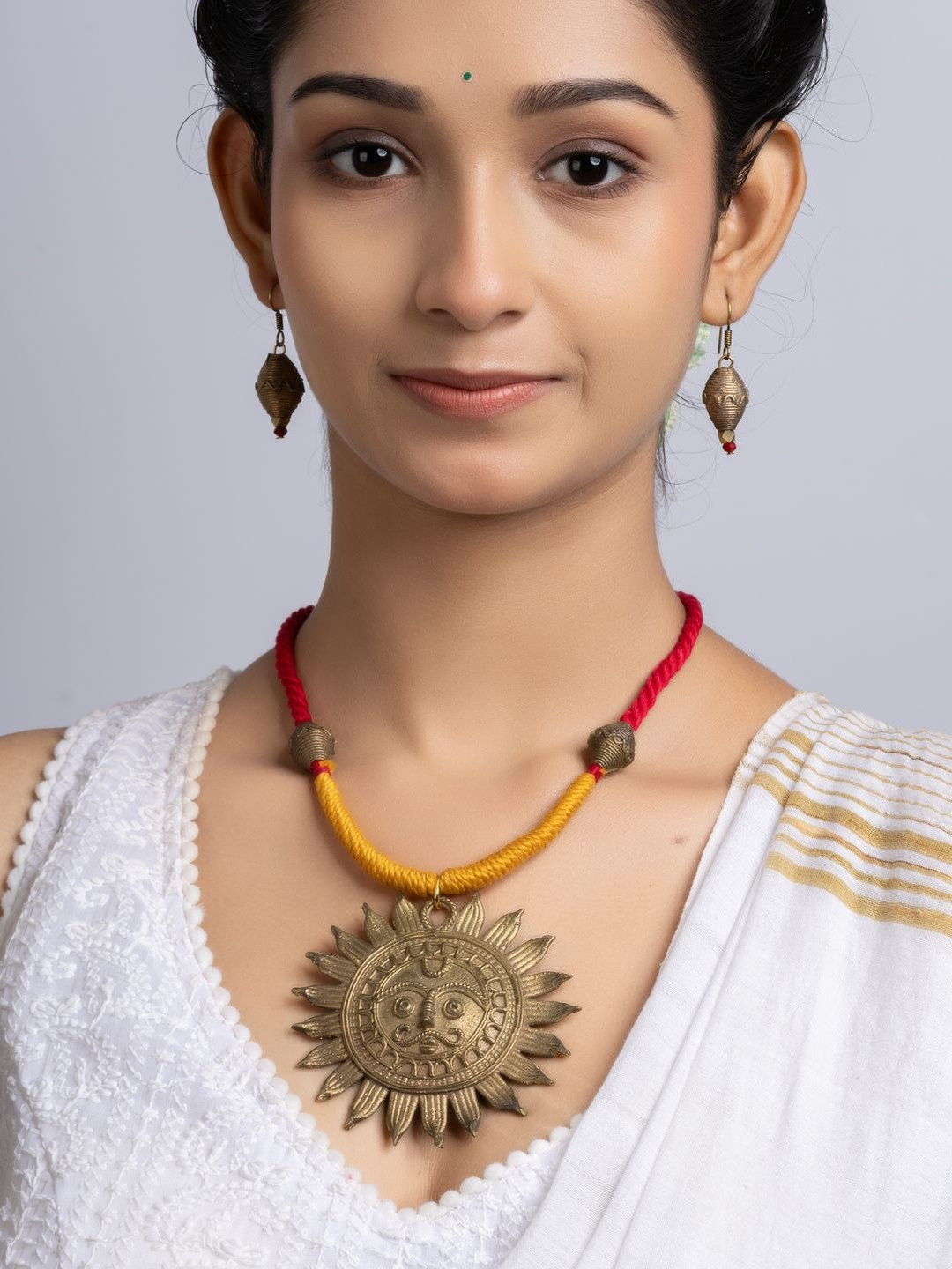 Look and Adorn Sun Dokra Design Jewellery Set