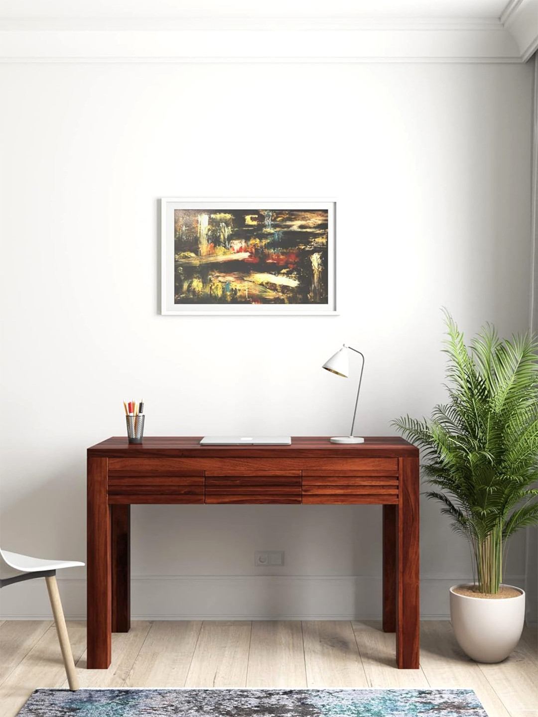 Ikiriya Sheesham Wood Study Computer Table (Honey Finish)