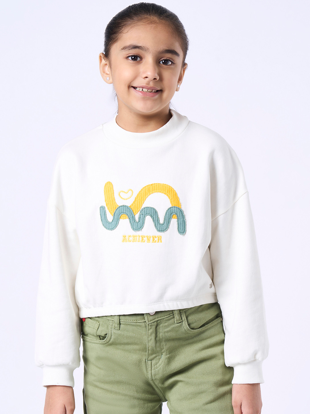 Ed-a-Mamma Girls Tribal Printed Round Neck Sweatshirt