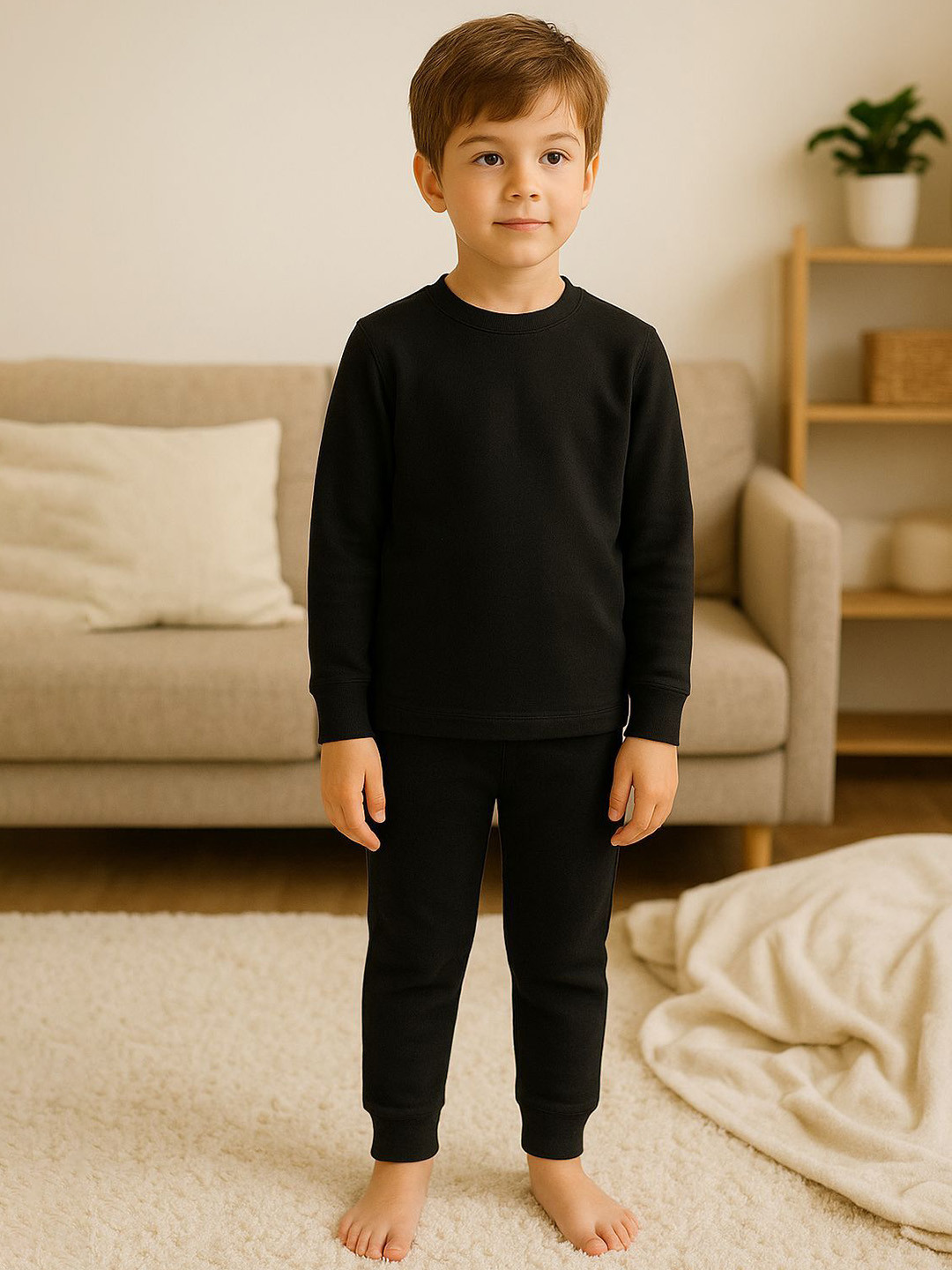 UNDERLOOP Boys Round Neck Full Sleeve Thermal Tops