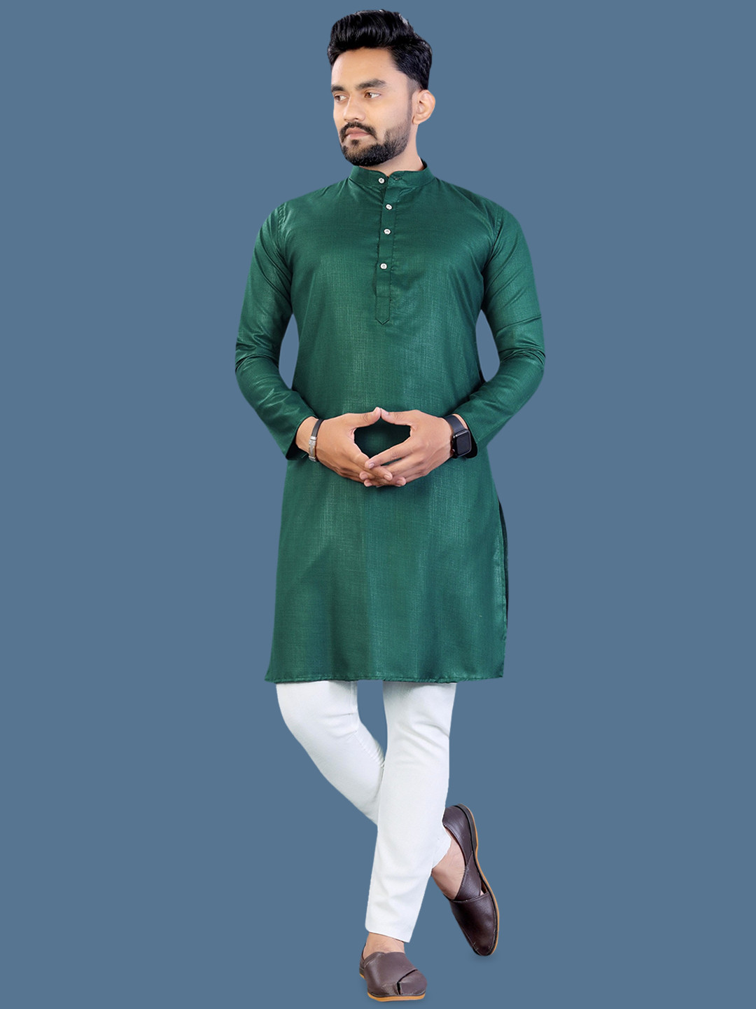 MAHI CREATIVE Mandarin Collar Straight Kurta
