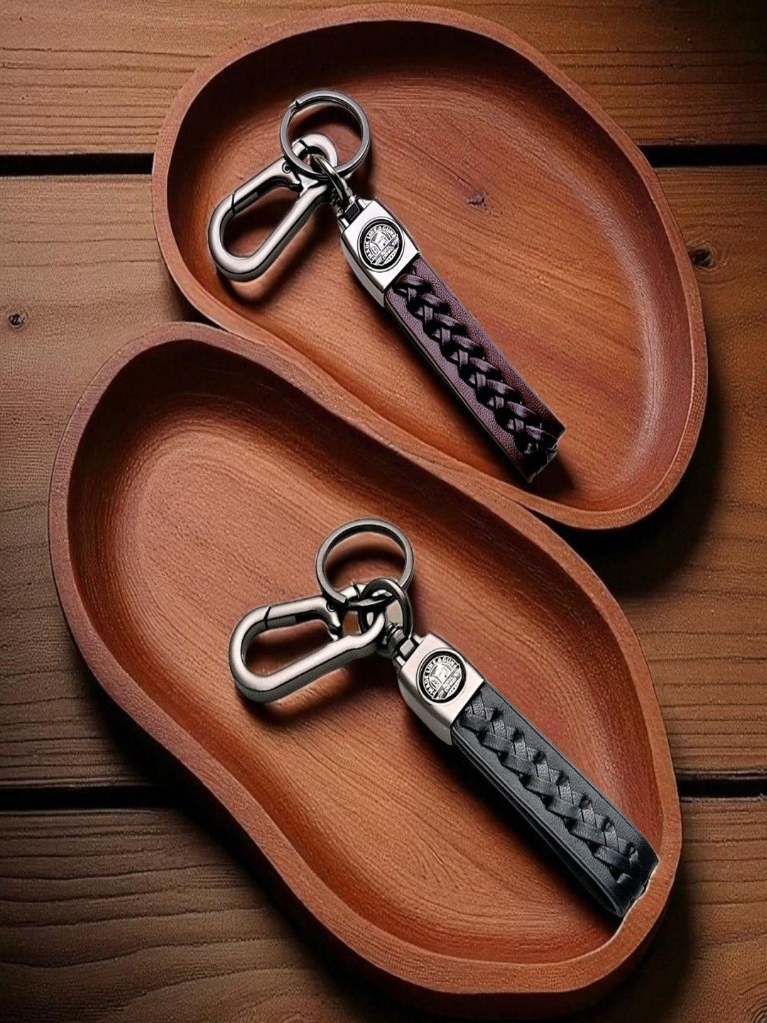 ADOREAL Pack of 2 Royal Enfield Brown Black Keychain