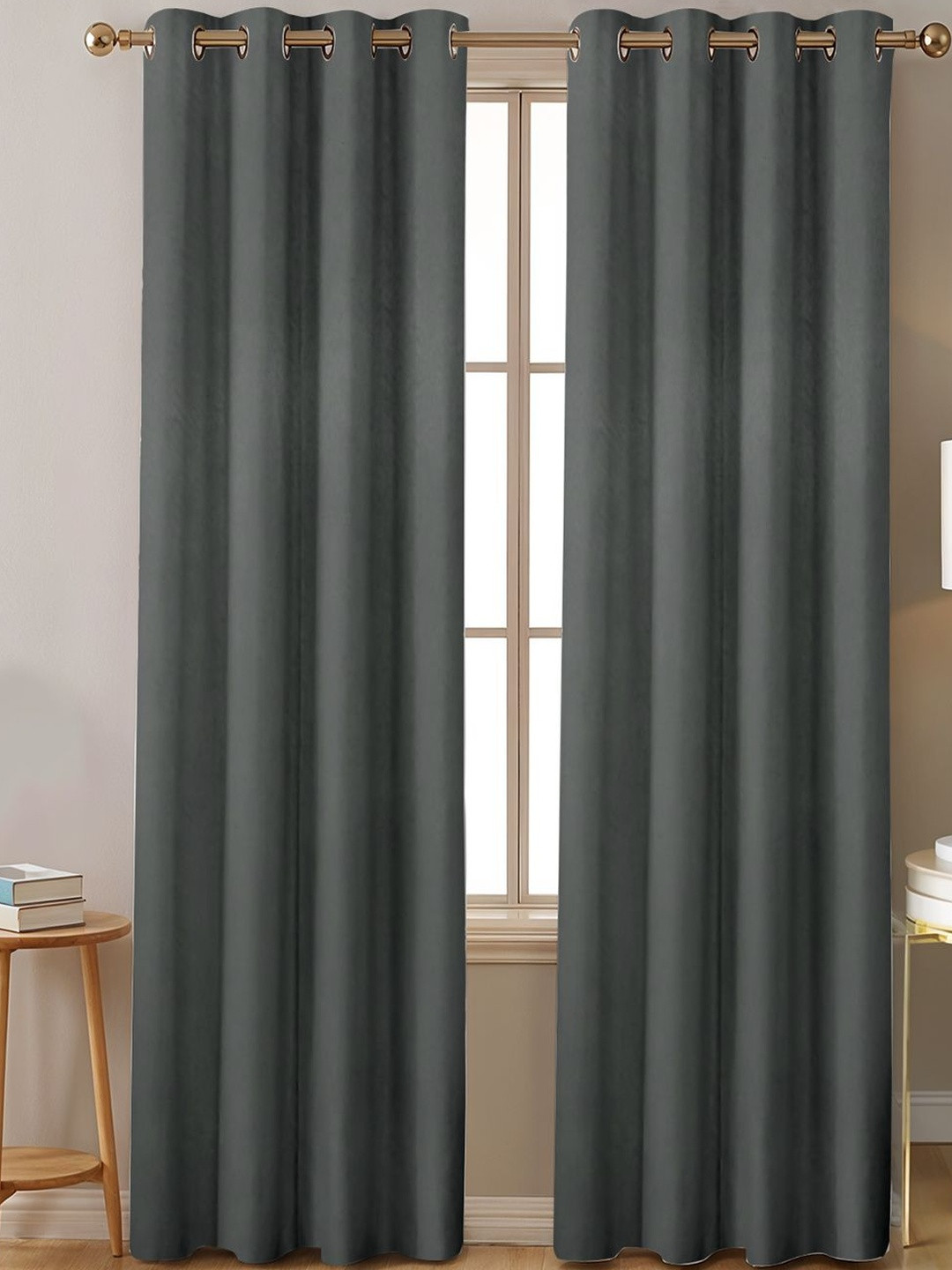 Sittella Solid Rod Pocket Long Door Regular Home Curtain