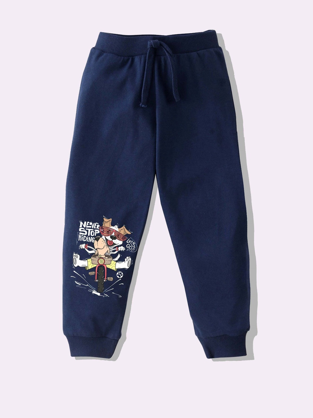 KAVEE Boys Drawstring Pure Cotton Casual Regular Fit Full Length Joggers Track Pants