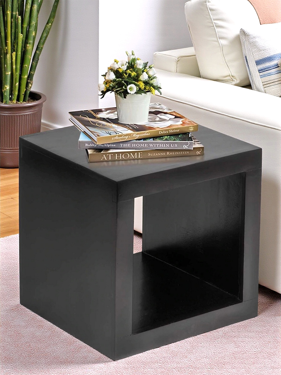 Ikiriya Sheesham Wood Rectangle End Table/ Side Table In Extra Dark Mahagony Finish