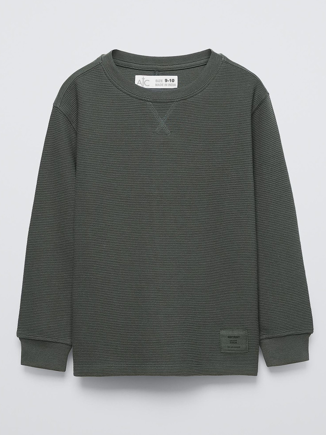 Alan Jones Boy Self Design Round Neck Corduroy T-shirt