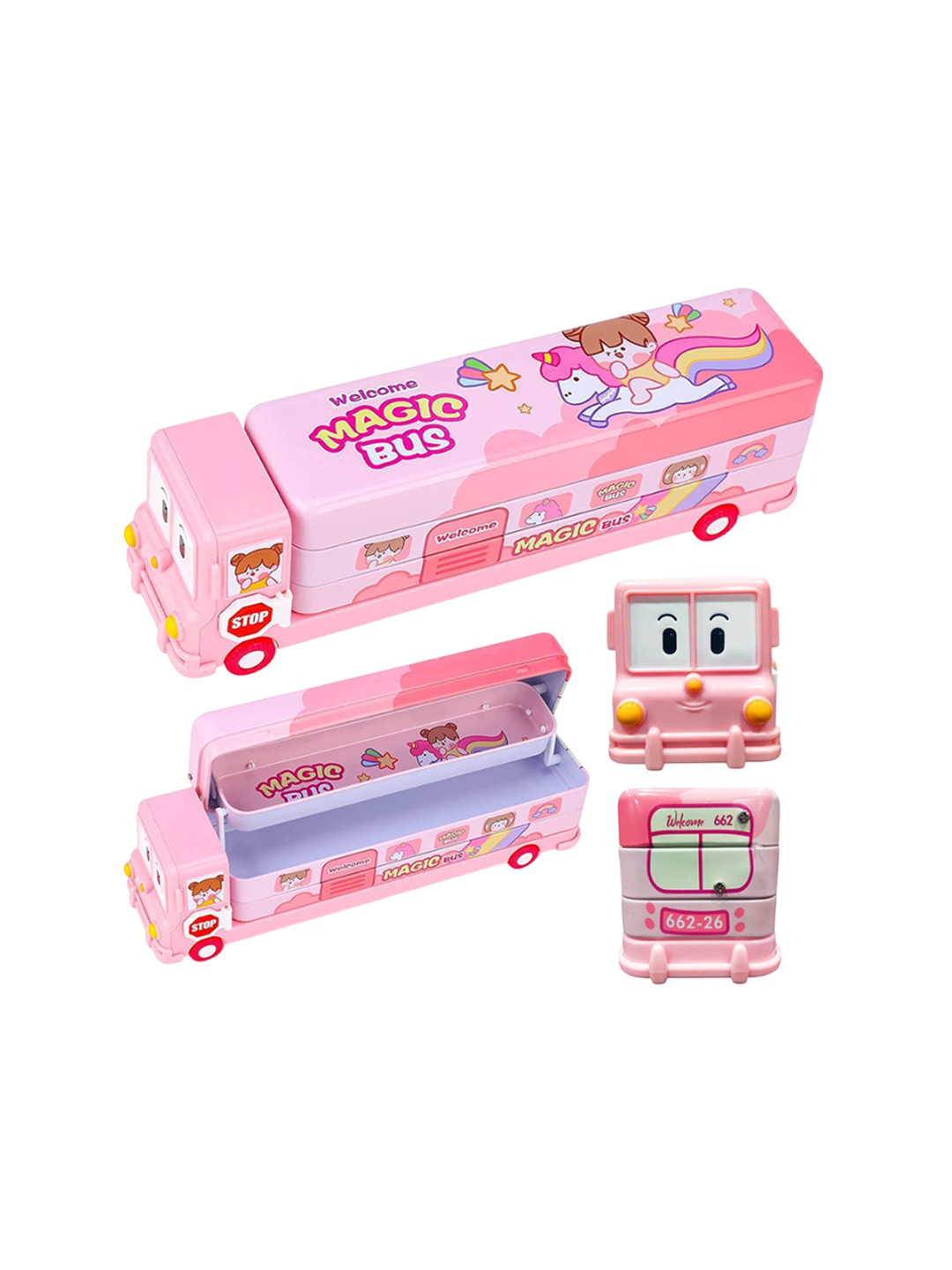 Technochitra Girls Self Design Bus Shape Pencil Box