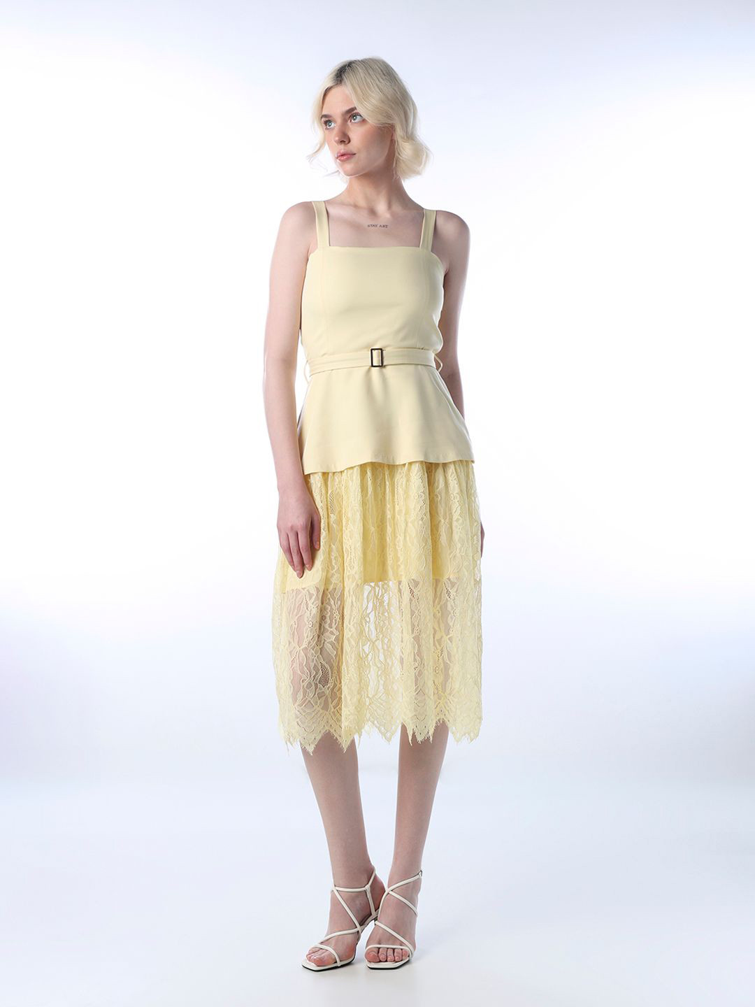 ONLY Layered Fit & Flare Midi Dress