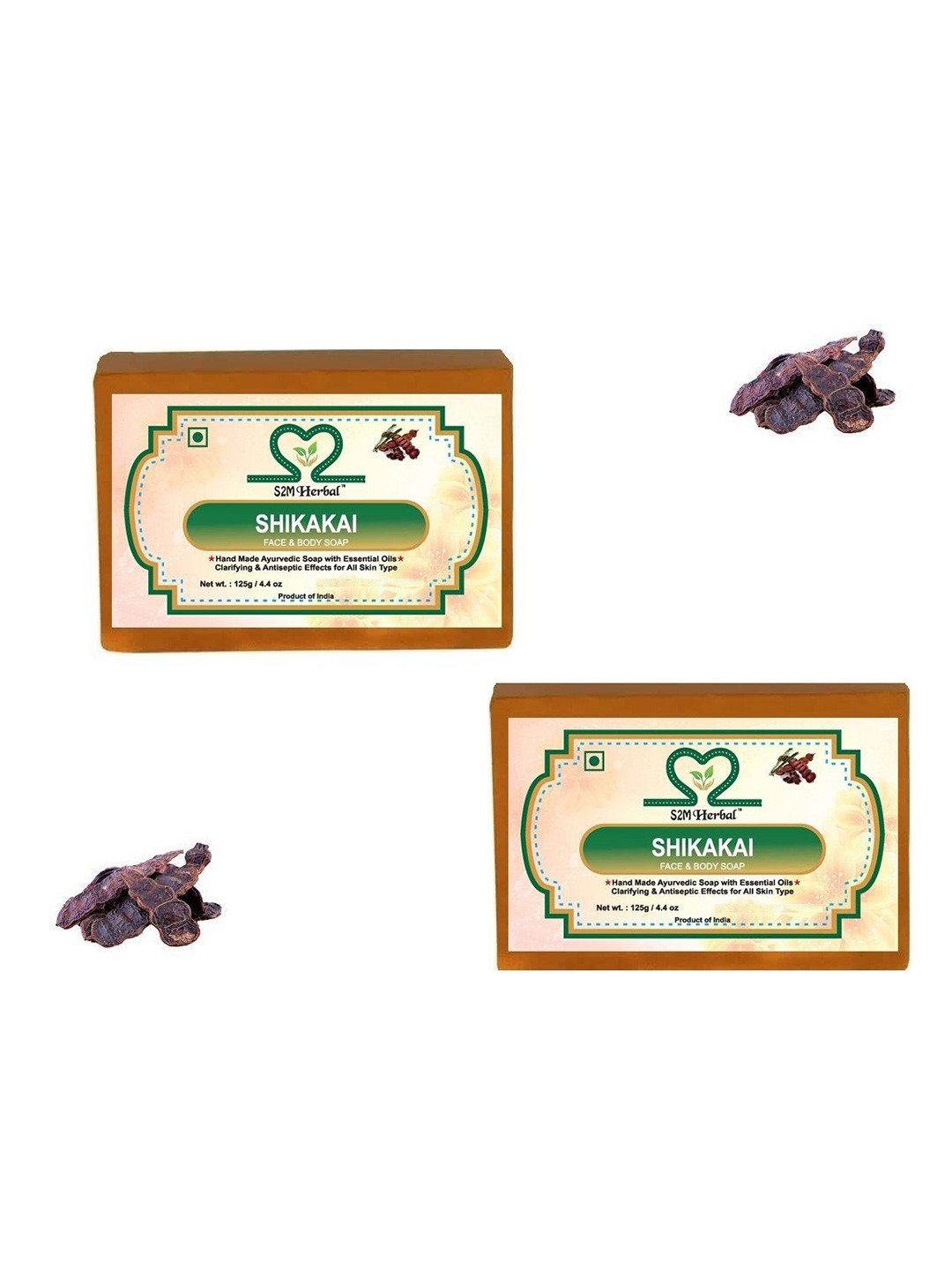 S2M Herbal Set Of 2 Shikakai Soap - 125 g Each