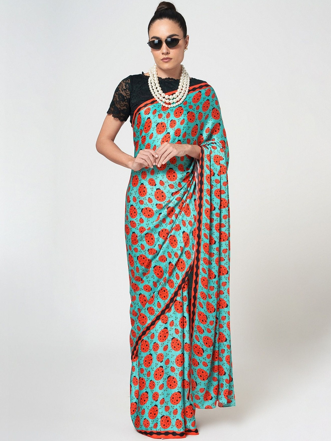 OFFICE & YOU Women Ladybird Printed Saree