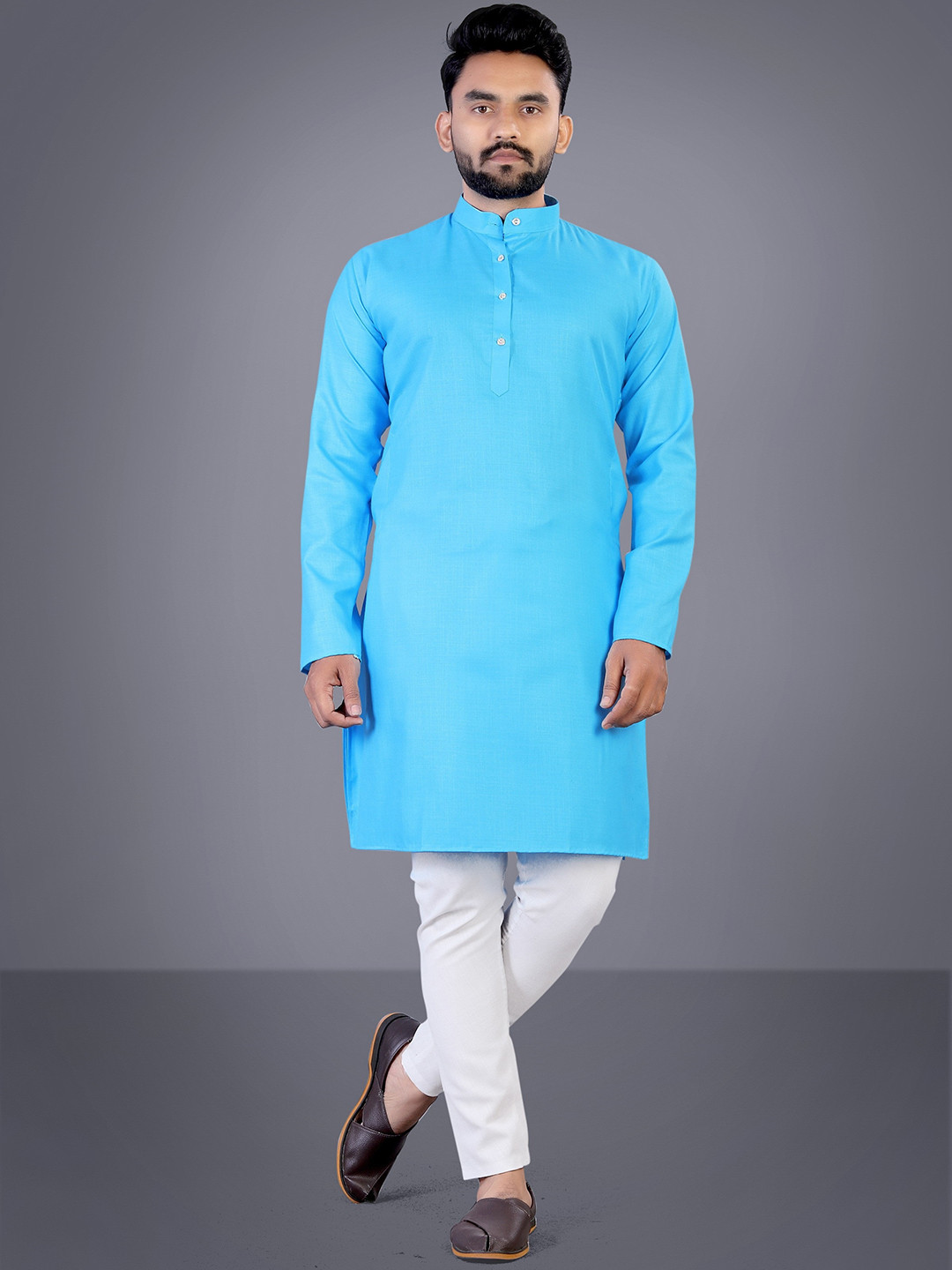 bhakharcreation Band Collar Straight Kurta