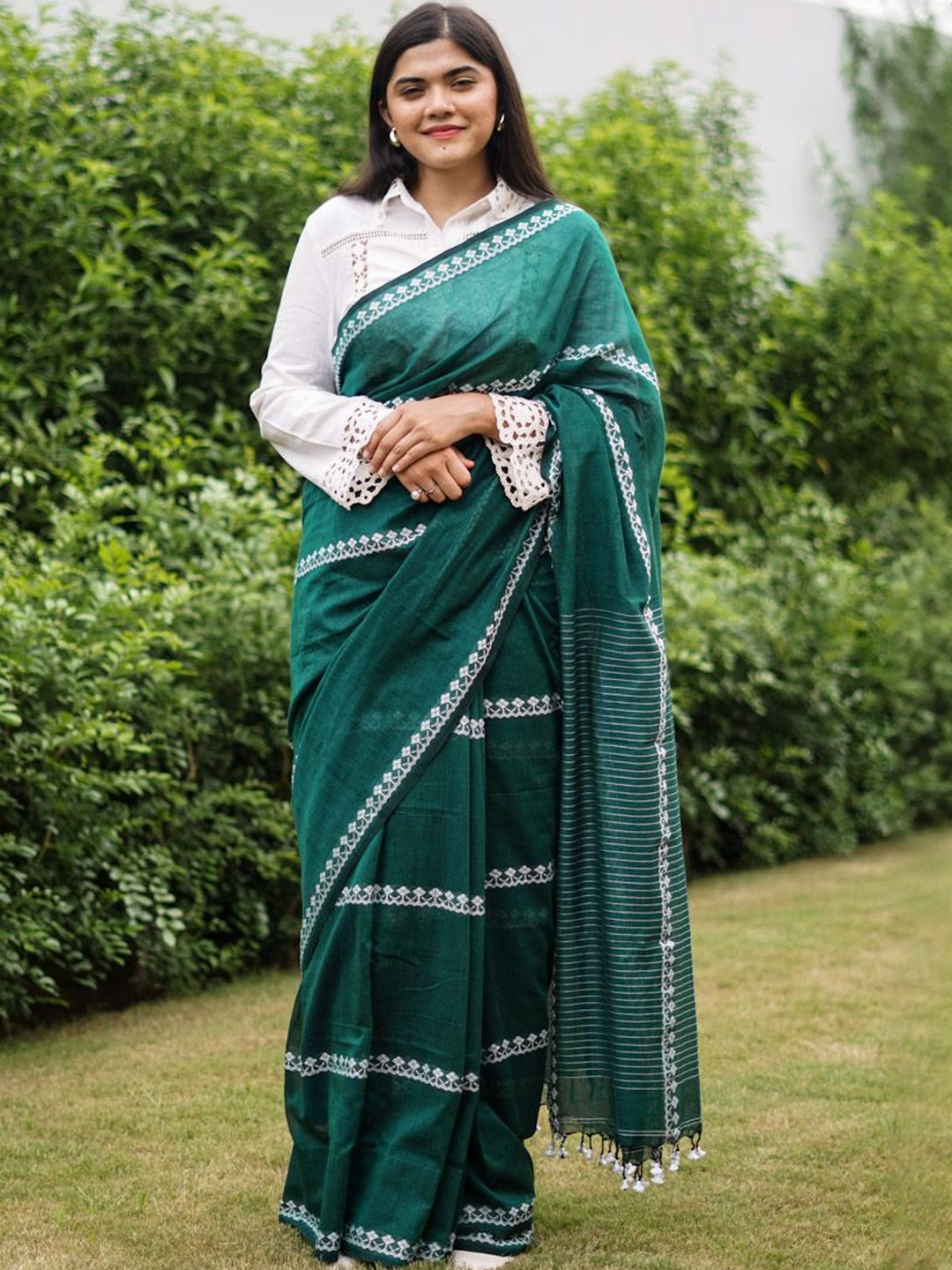 Moora Woven Design Pure Cotton Saree With Blouse Piece