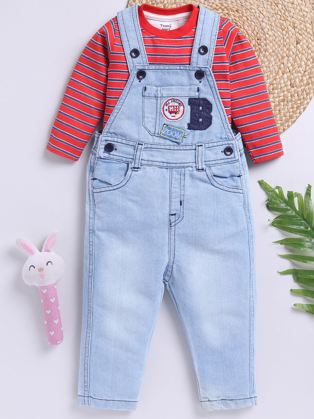 Toonyport Kids Cotton Printed Dungaree