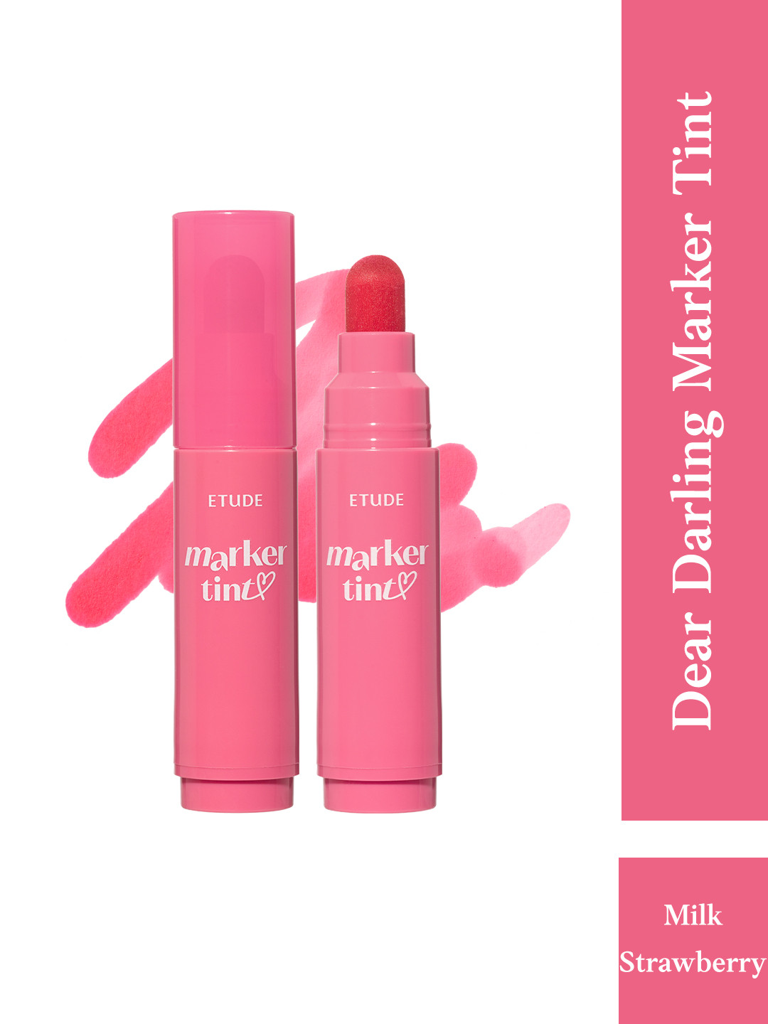 ETUDE Dear Darling Marker Lightweight Smudge Proof Lip Tint - Milk Strawberry 04