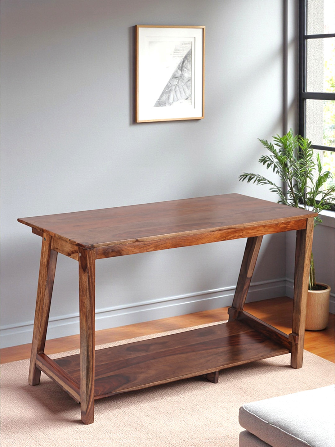 Ikiriya Sheesham Wood Study Computer Table (Teak Finish)