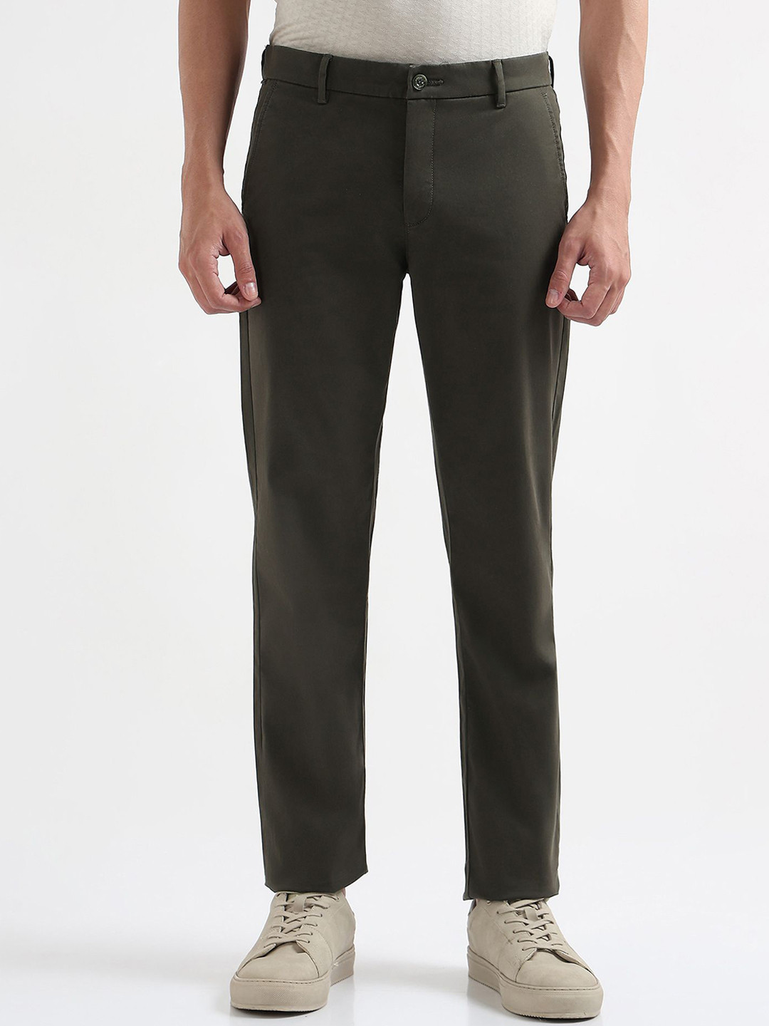 Arrow Sport Air Soft  Men Mid Rise Regular Fit Twill Chinos Trousers
