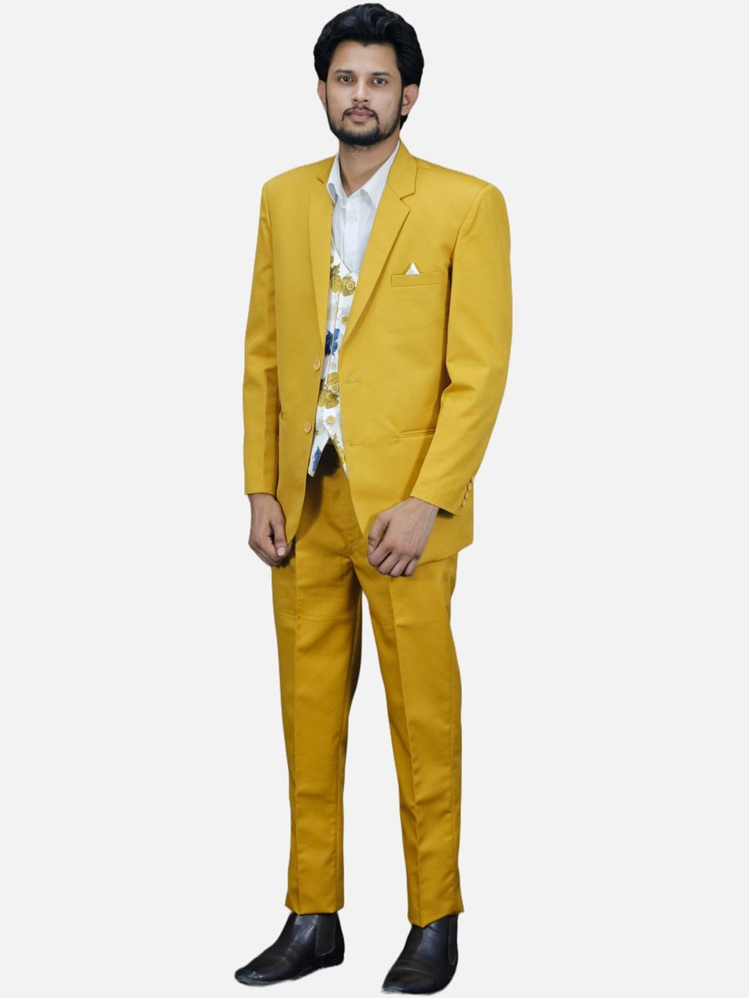 GARGIAN Master Cut Men Solid Notched Lapel Suit