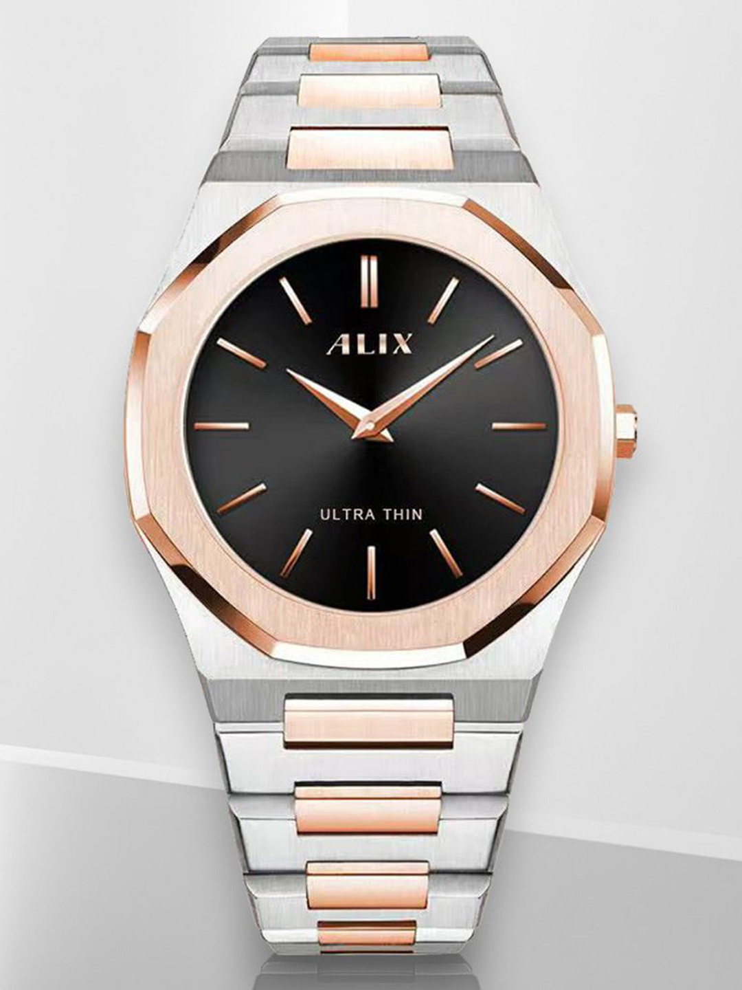 ALIX Men Stainless Steel Bracelet Style Straps Analogue Watch AL2903_SRGB