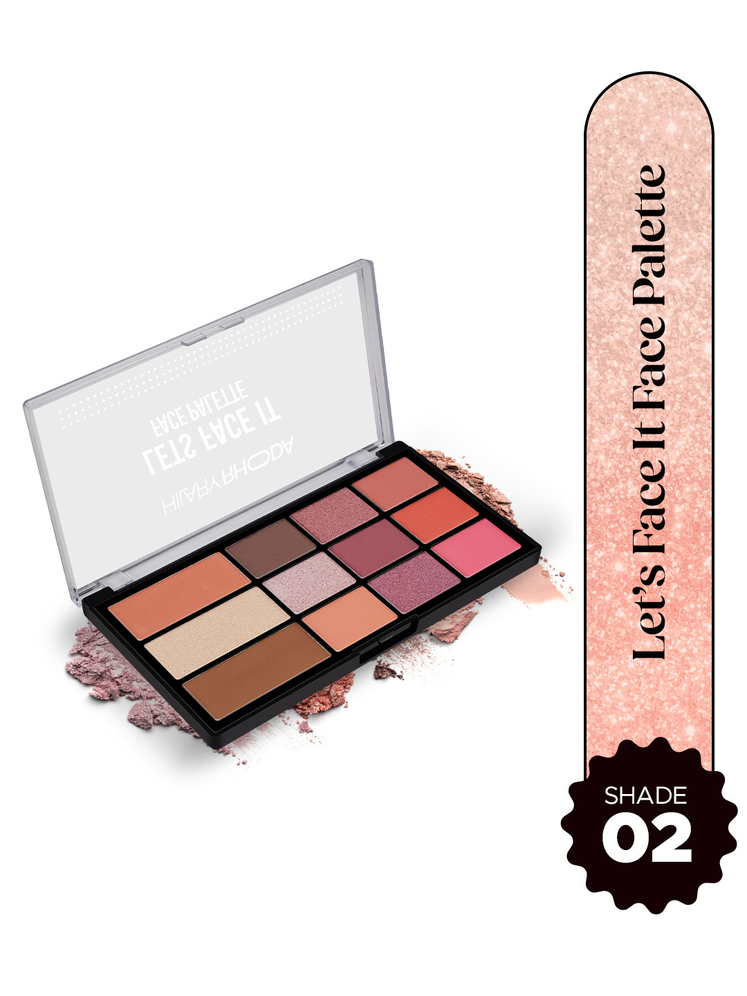 Hilary Rhoda Lets Face It Matte & Shimmer Finish Face Palette - 23.4 g -Sun Downer -  02