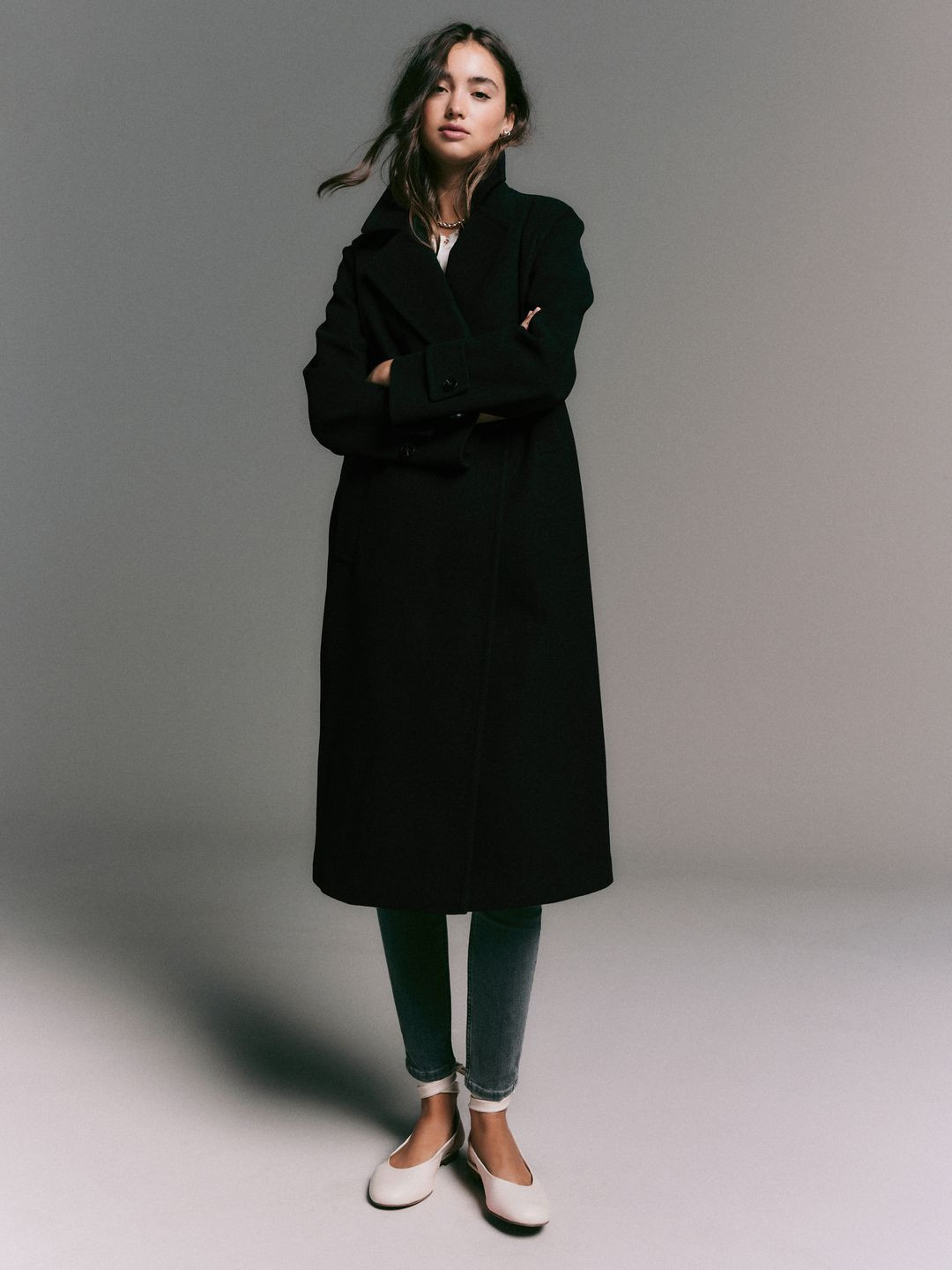 NEXT Single-Breasted Longline Overcoat