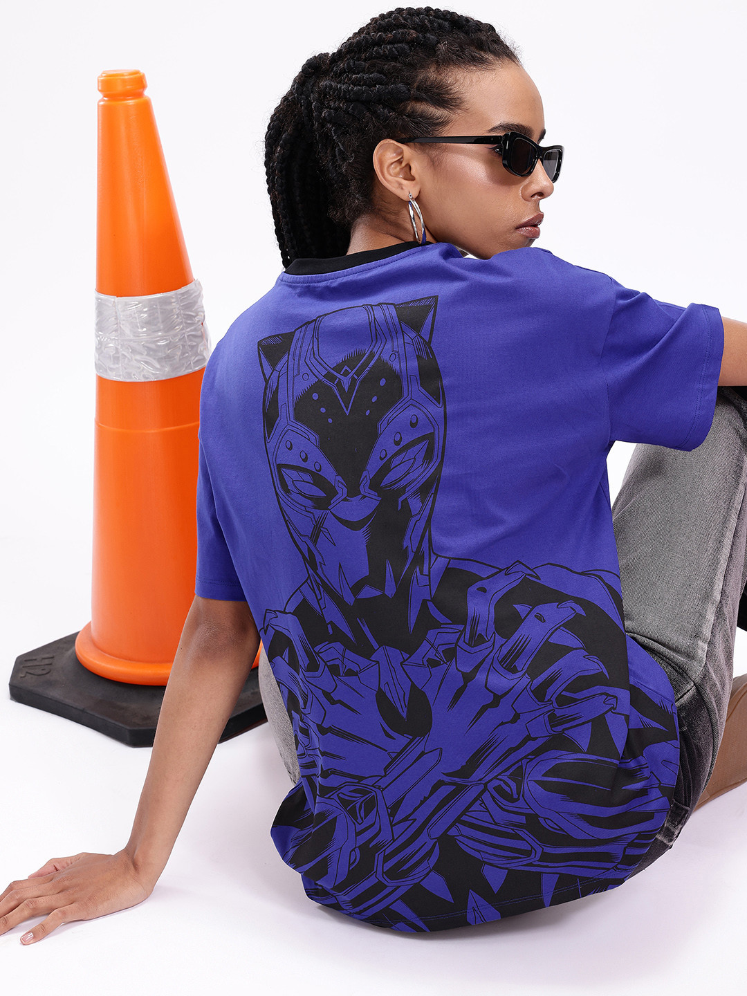 Kook N Keech Marvel Black Panther Print Oversized T-shirt