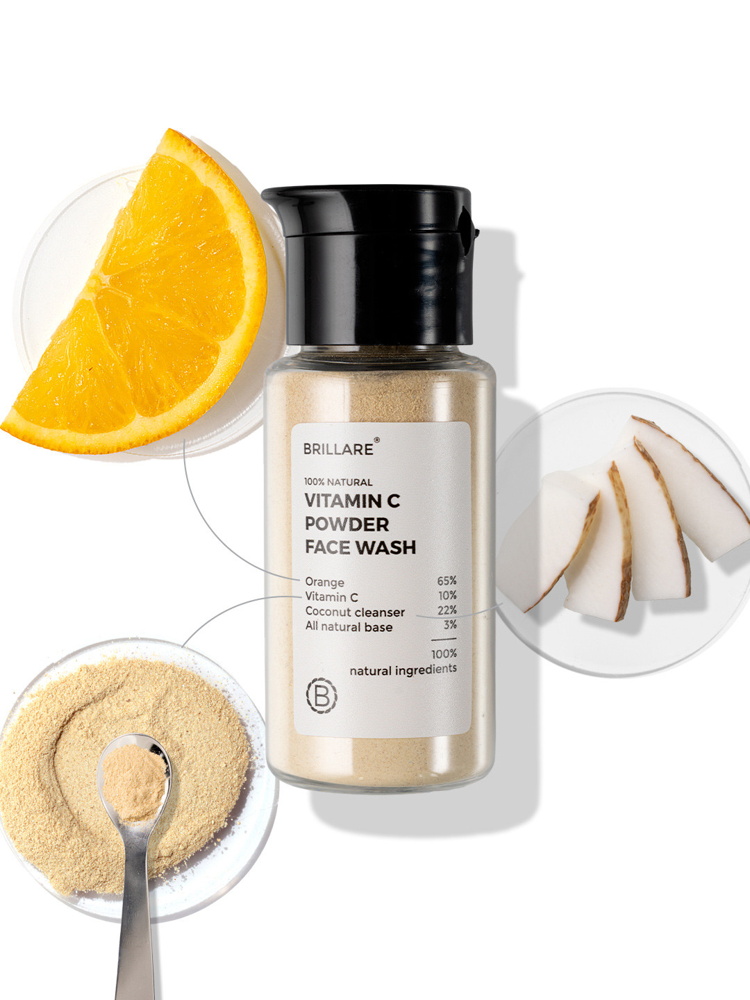 BRILLARE Vitamin C Powder Face Wash for Glowing Skin