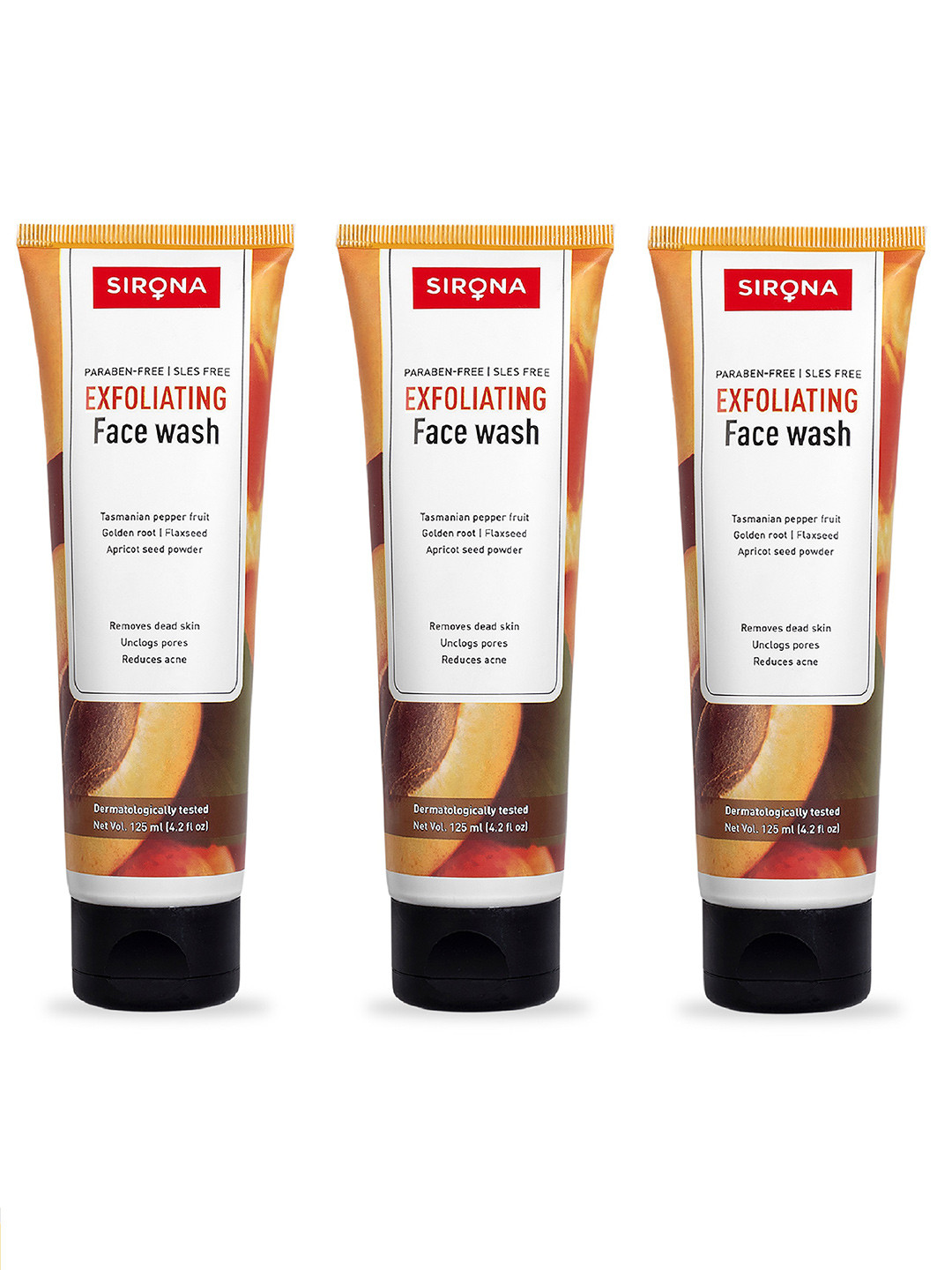 Sirona Unisex Natural Exfoliating Face Wash 125 ml Each