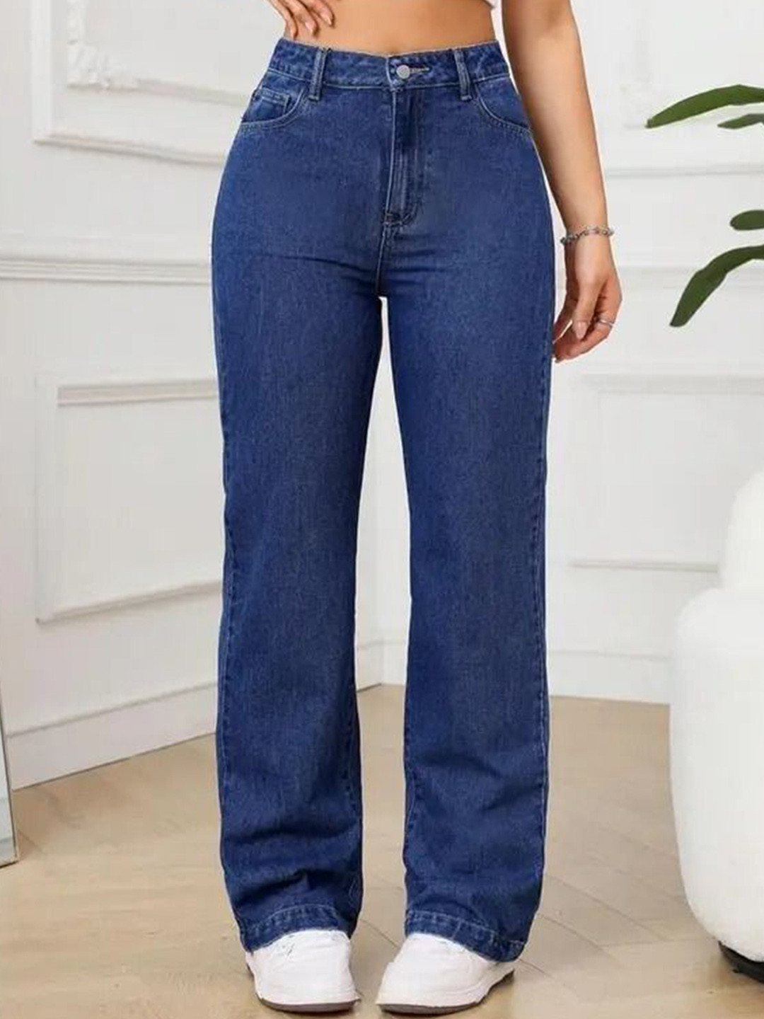VK FASHION Women Jean High-Rise Clean Look Wide Leg No Fade Stretchable Jeans