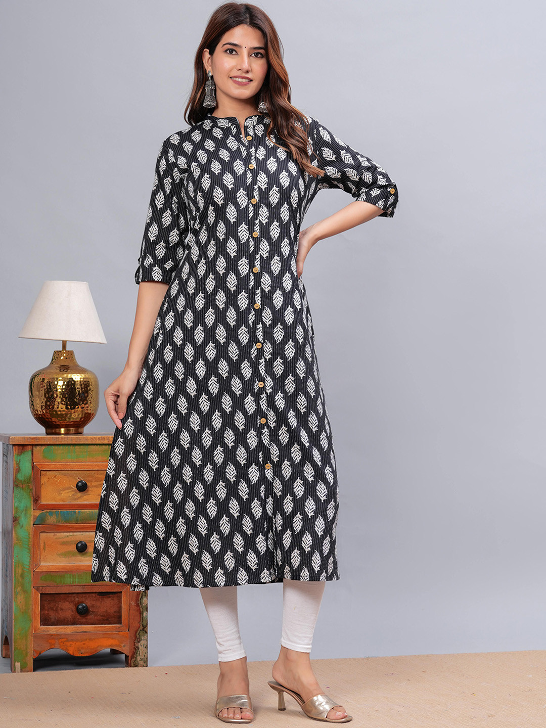 JAIPURI COLLECTION Women Floral Printed Screen Print Daily Cotton A-Line Kurta