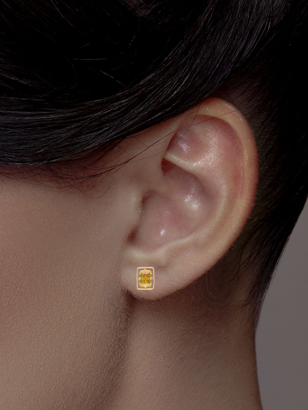 C KRISHNIAH CHETTY JEWELLERS PVT LTD 22KT Gold Modern Stud Earrings - 2.28 g