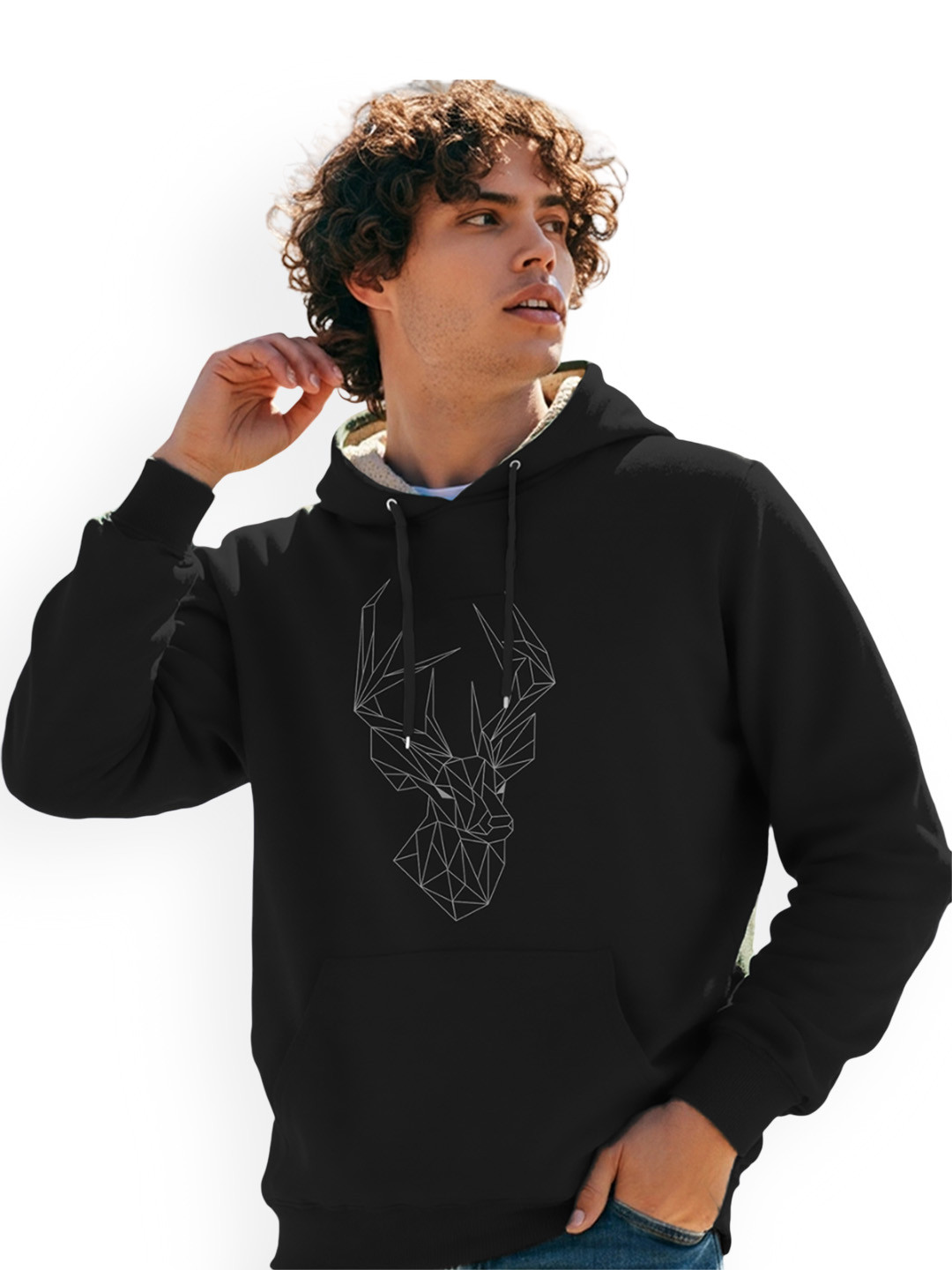 TOGS & TERRE Men Graphic Printed Long Sleeves Hooded Sweatshirt