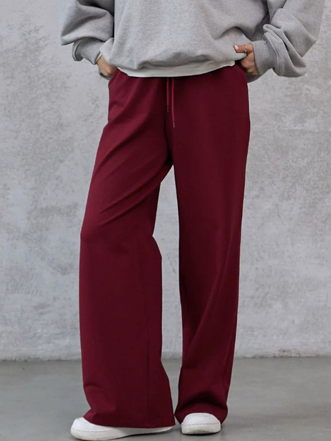 Bella Babe by SK Women Wide Leg Mid-Rise Cotton Trousers