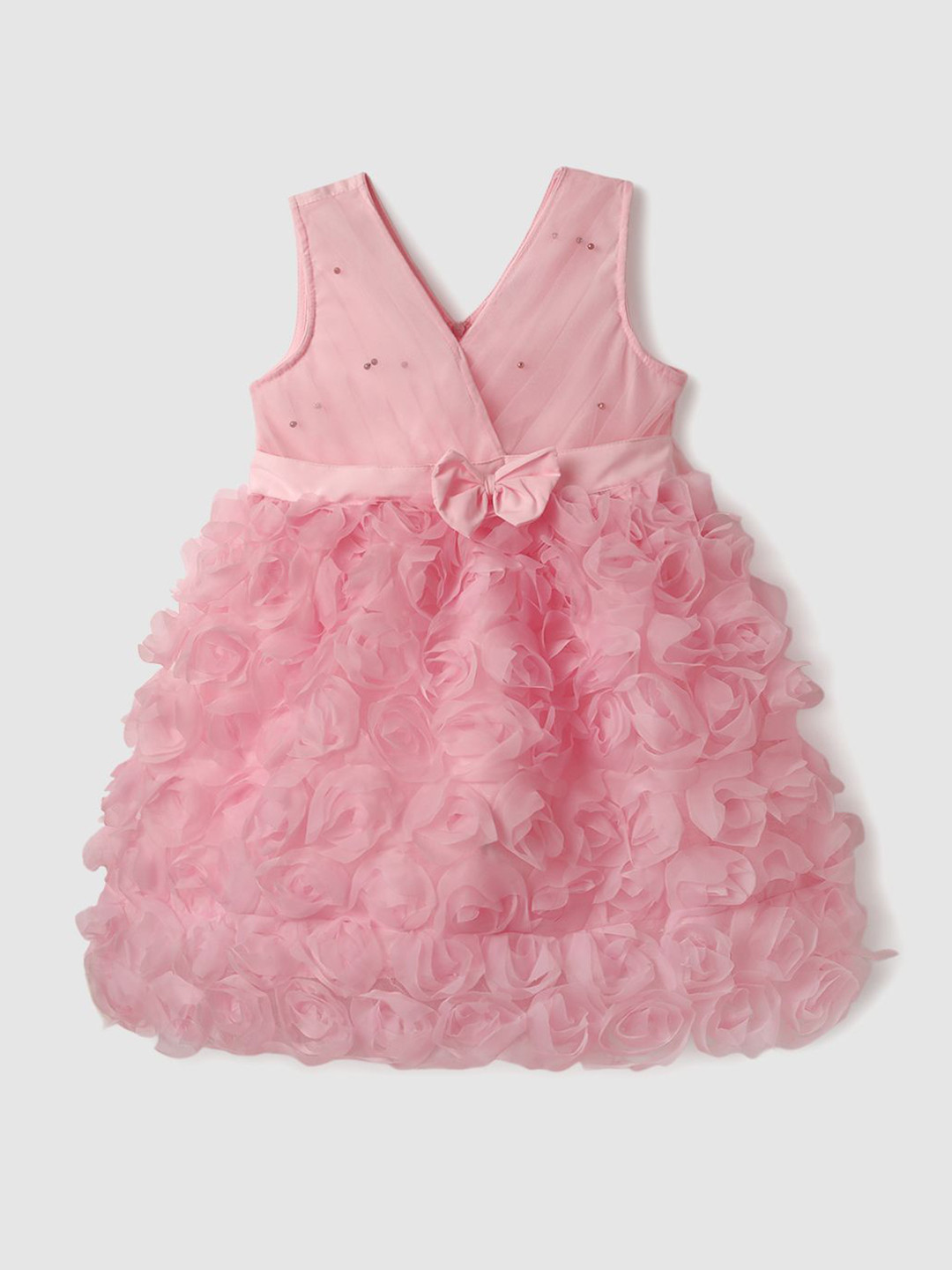 Nautinati Girl Roses & Pearls Embellishment Party Frock