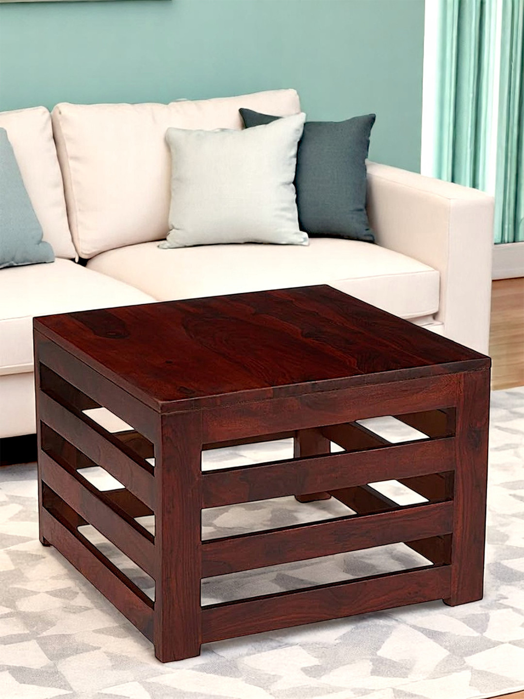 Ikiriya Sheesham Wood Contemporary Coffee Table In Honey Finish