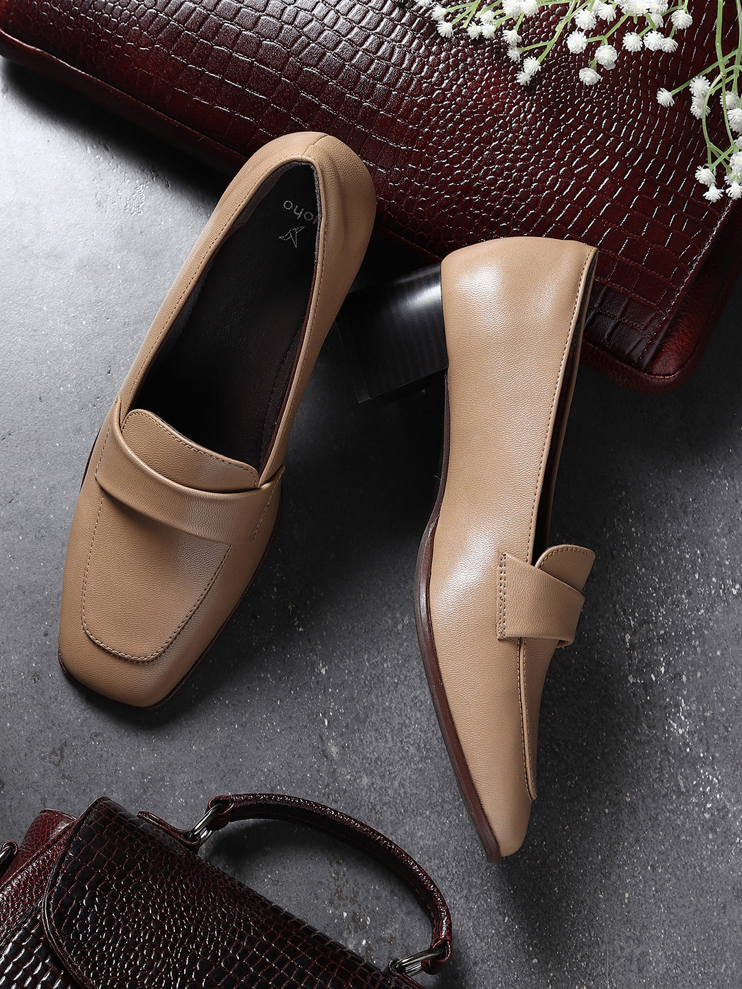 yoho Women Bliss Heel 001  Slip-On Block Heel Orthopedic Footpharma Footbed Loafers